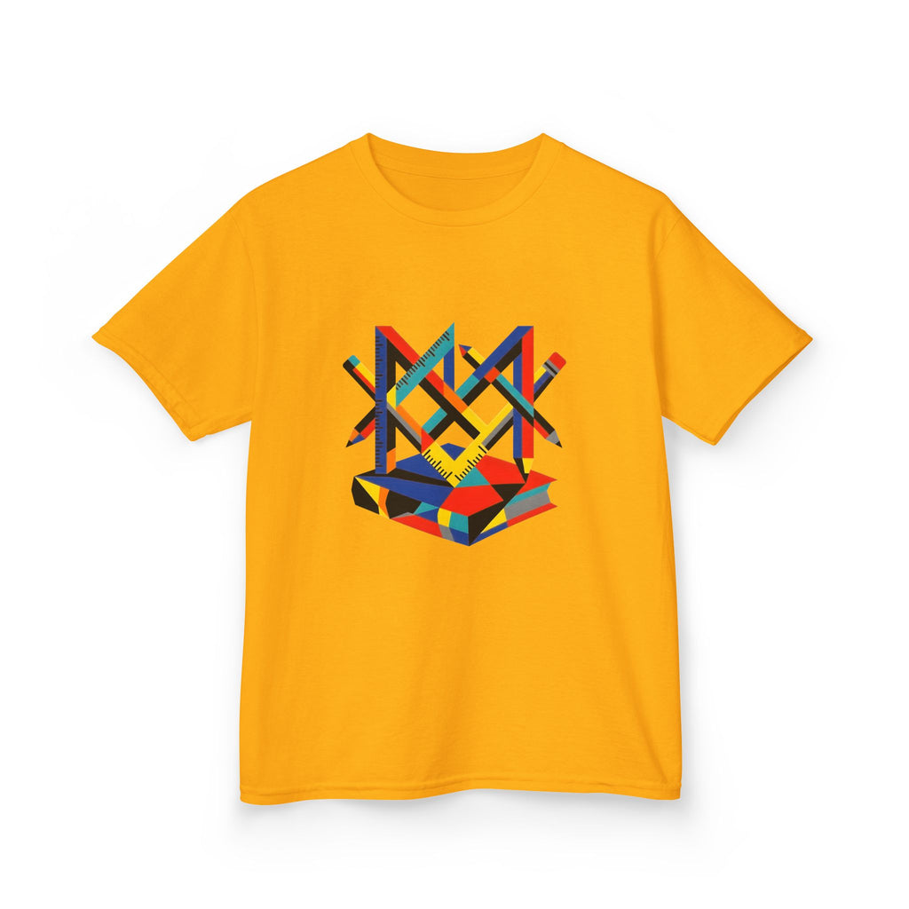 Kids Tee - Bauhaus Geometric Design Tools Graphic | Primary Colors