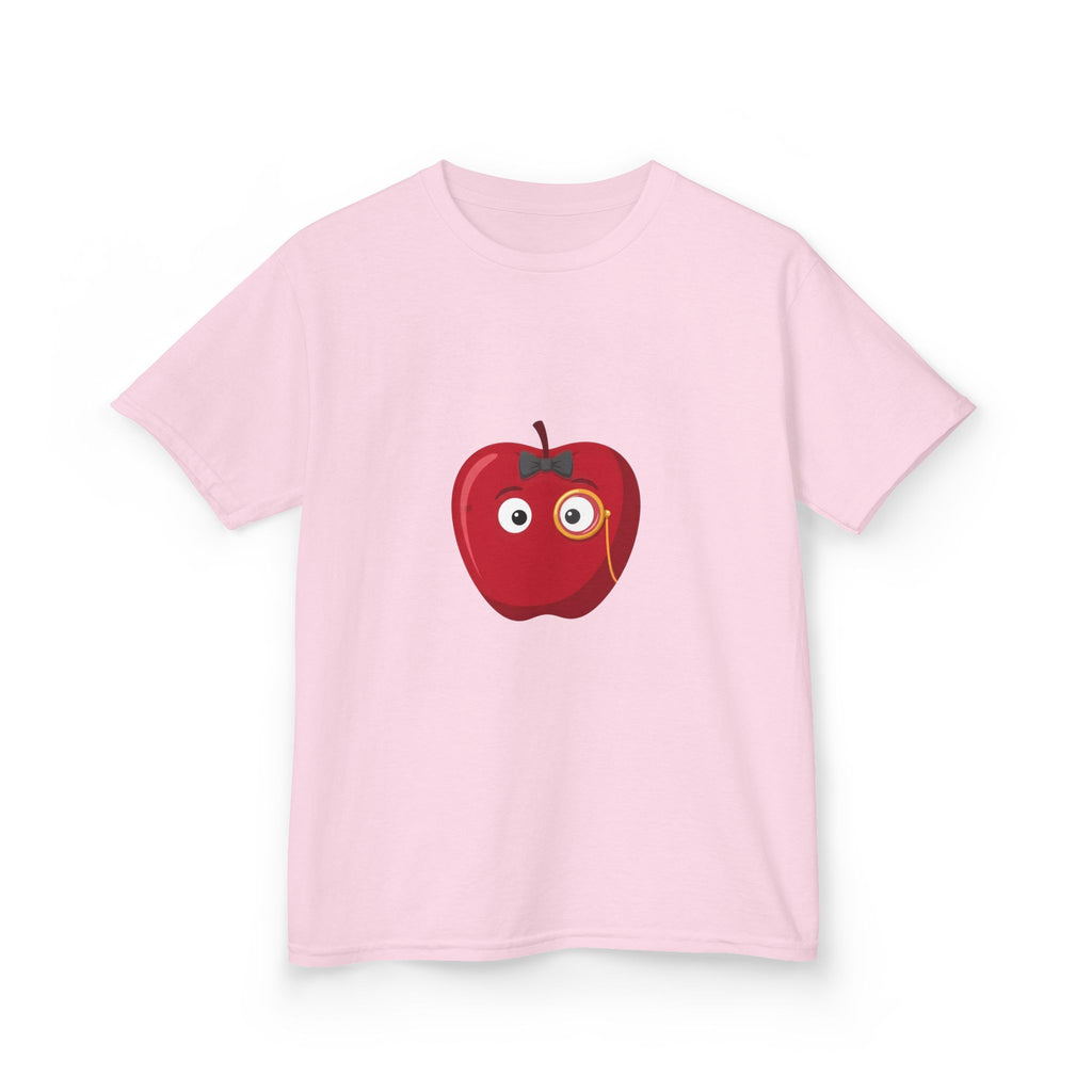 Kids Heavy Cotton Tee - Whimsical Monocle Apple Character