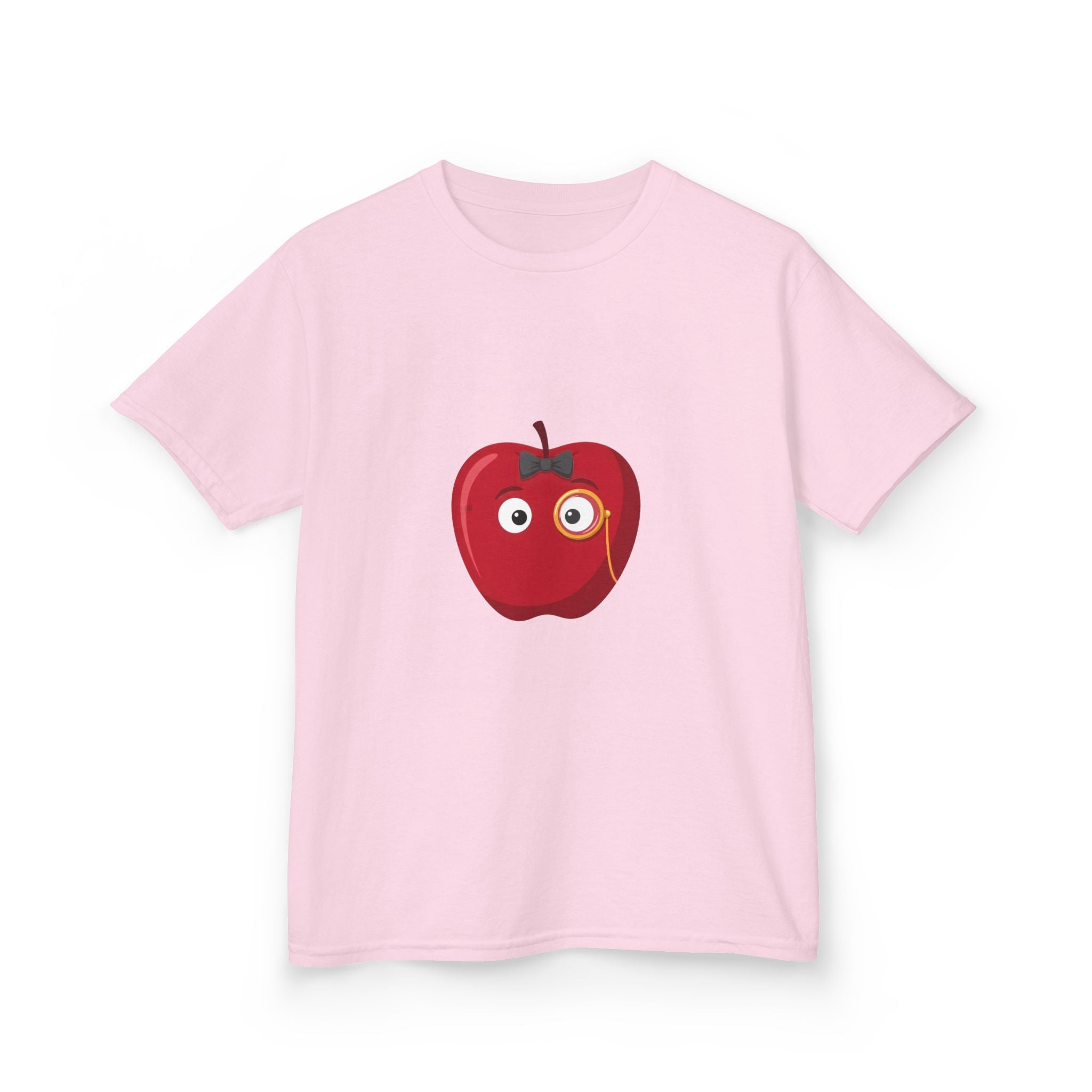 Kids Heavy Cotton Tee - Whimsical Monocle Apple Character