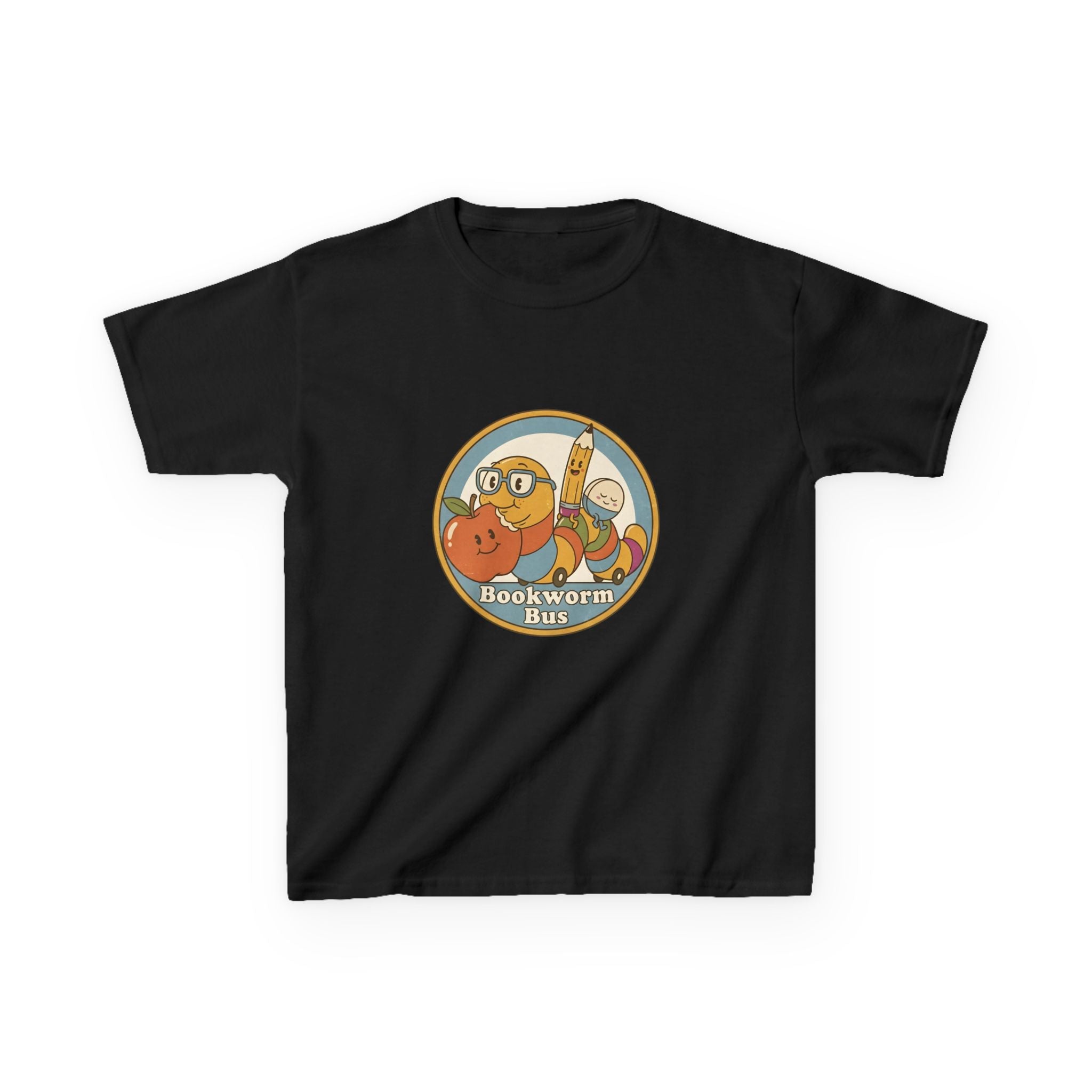 Kids Bookworm T-Shirt - School Bus | Educational Learning