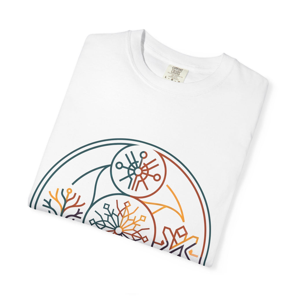 Unisex Garment-Dyed T-Shirt - Minimalist Geometric Nature Art