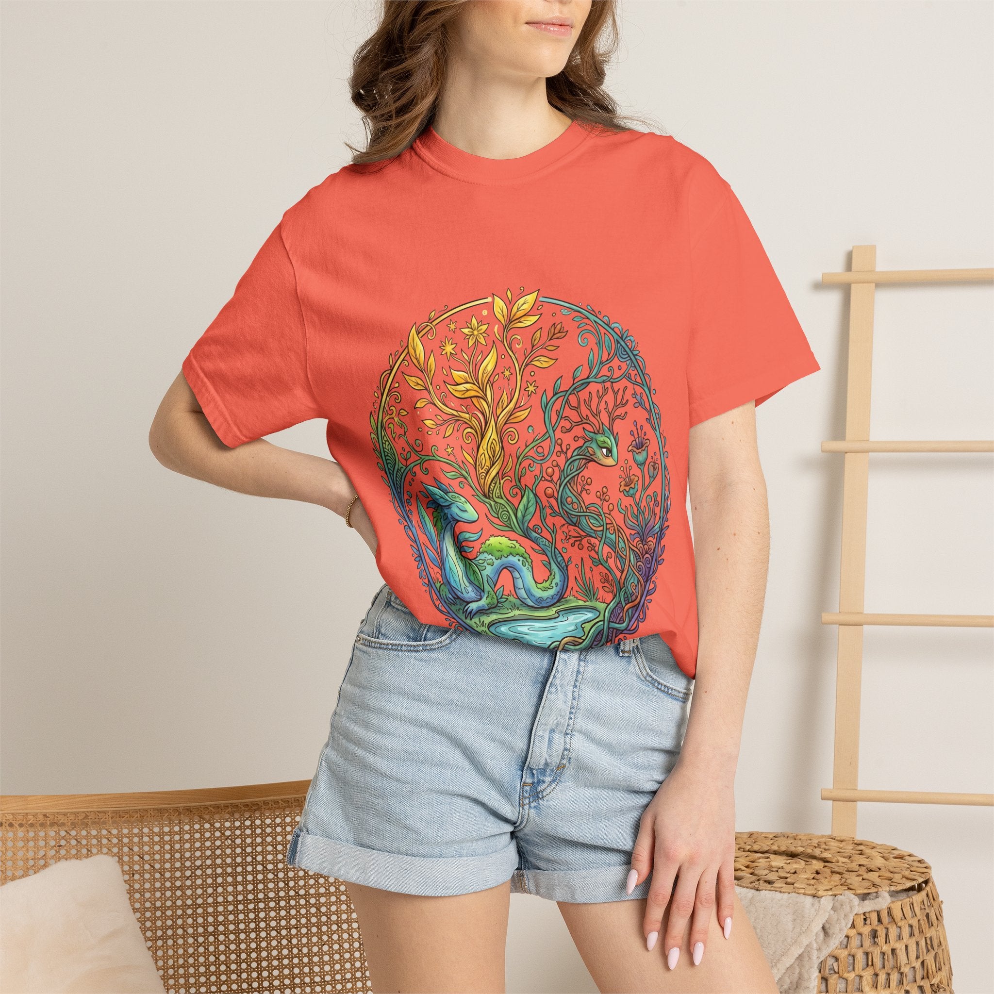 Elemental Dragon Tree T-Shirt - Mystical Nature Art | Comfort Colors