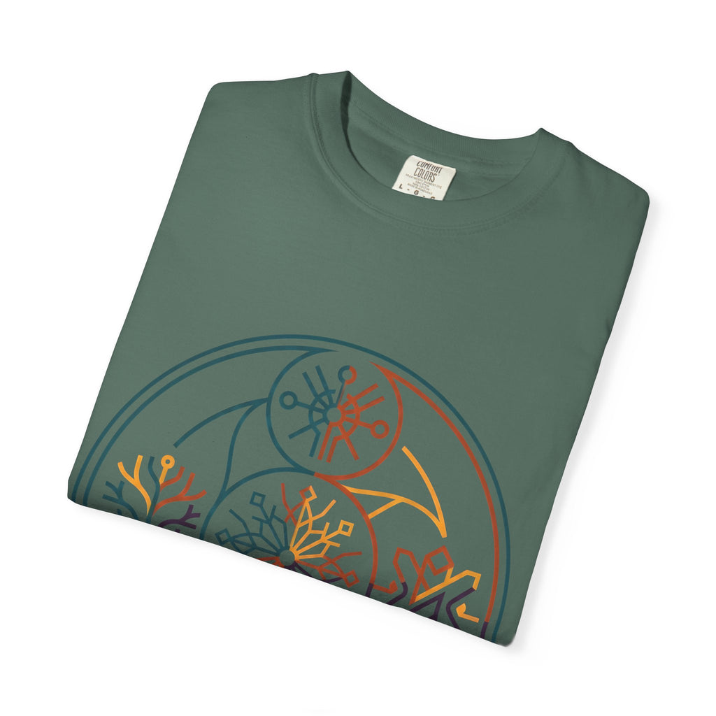 Unisex Garment-Dyed T-Shirt - Minimalist Geometric Nature Art