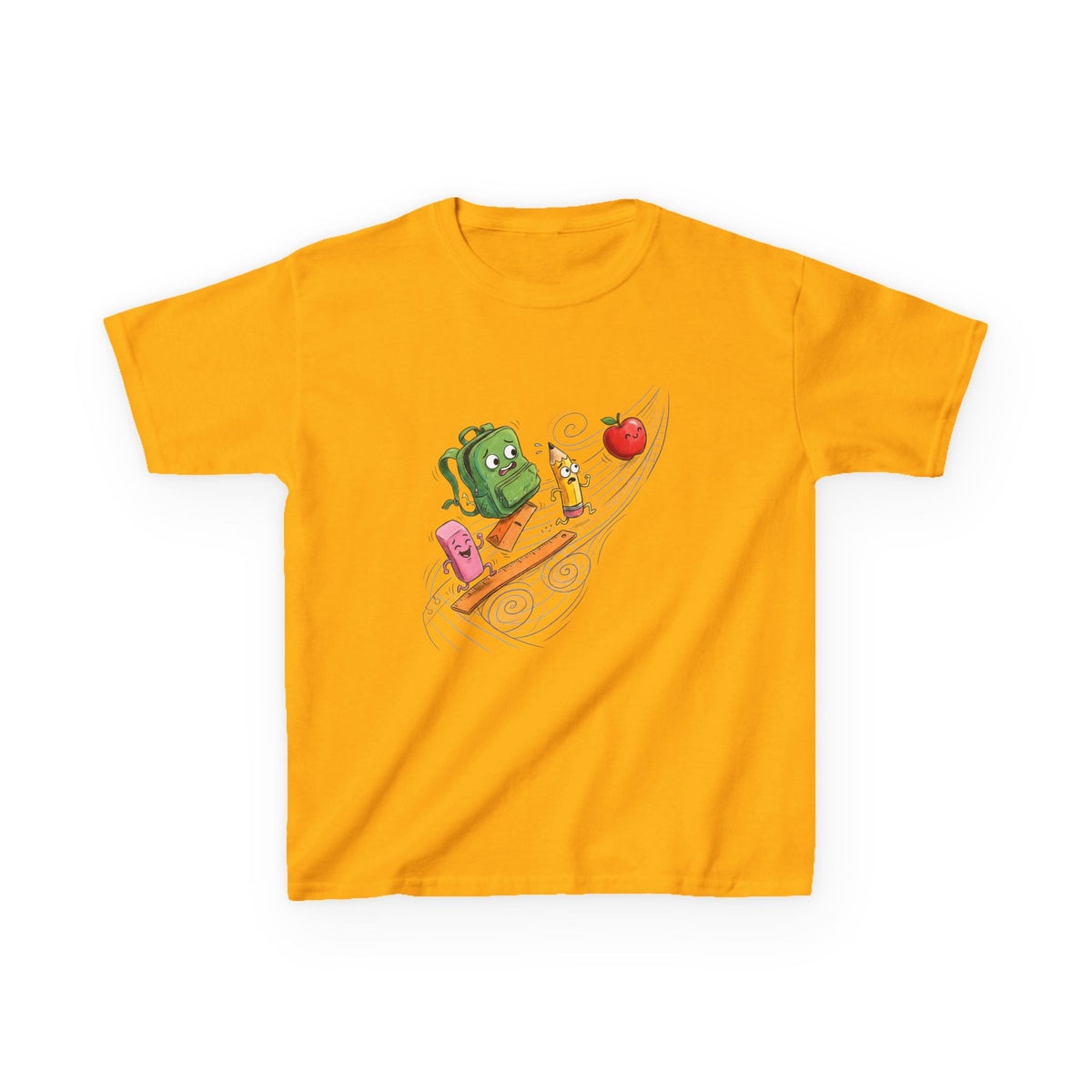 Kids Cartoon School Supplies T-Shirt - Back to School Chaos | 2026