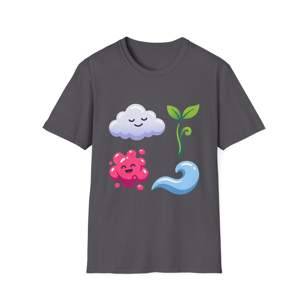 Cute Nature T-Shirt - Whimsical Cloud Sprout Wave Design | Unisex