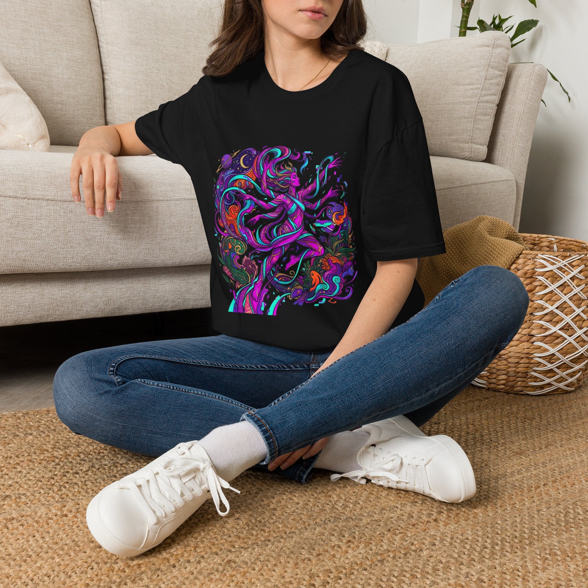 T-Shirt - Vibrant Psychedelic Cosmic Goddess Spiritual Flow