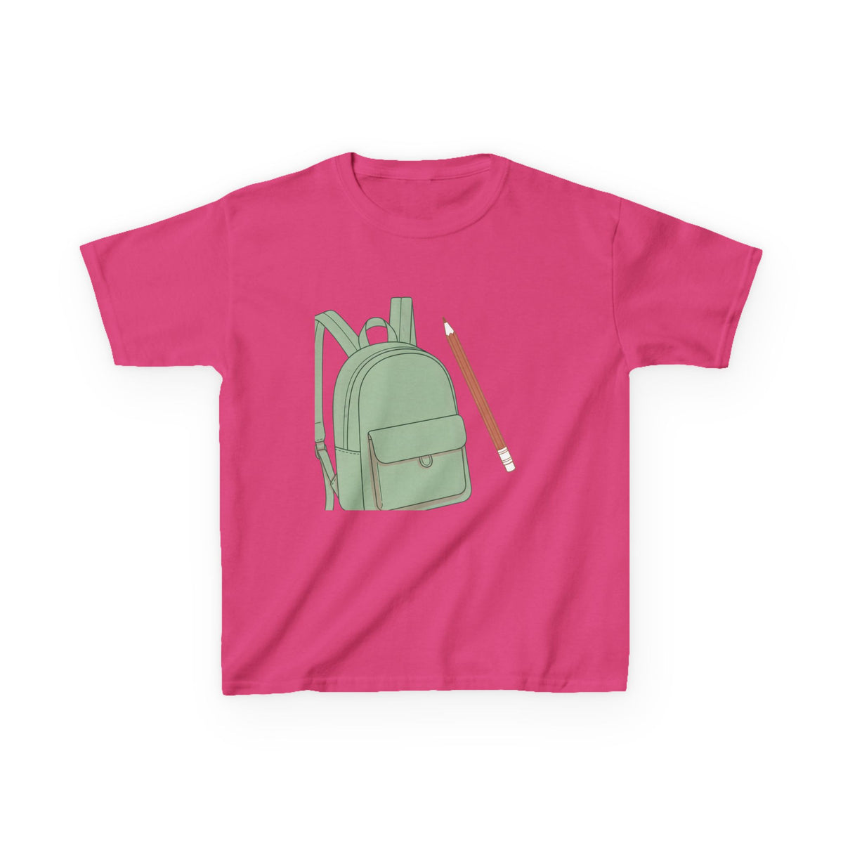 Kids Tee - Cartoon School Supplies Backpack Pencil | Back to School
