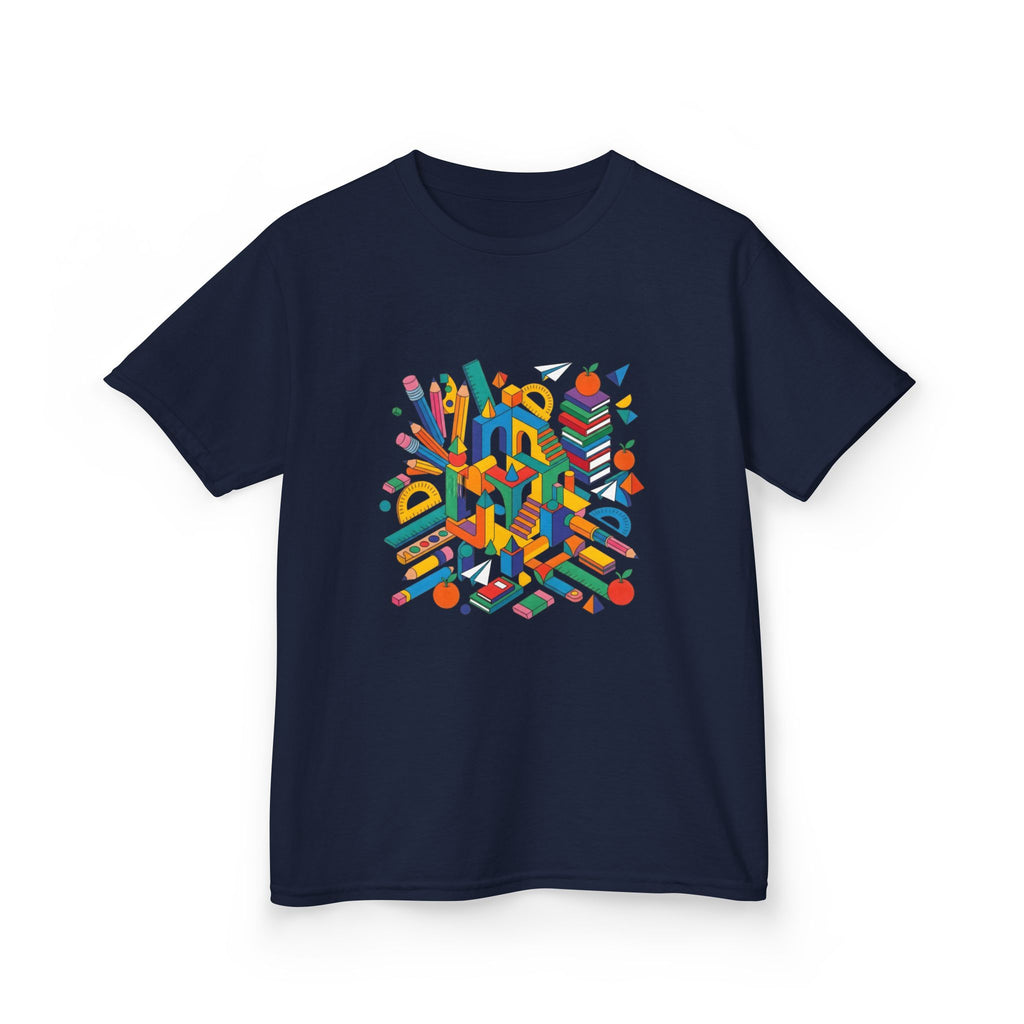 Kids T-Shirt - Abstract Geometric School Supplies | Back to School