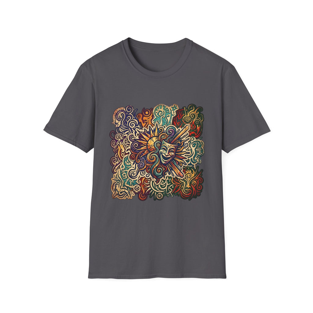 Unisex T-Shirt - Retro Psychedelic Theater Comedy Mask | Abstract Art