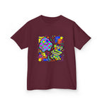 Kids Tee - Playful 90s Geometric Monsters | Retro Abstract