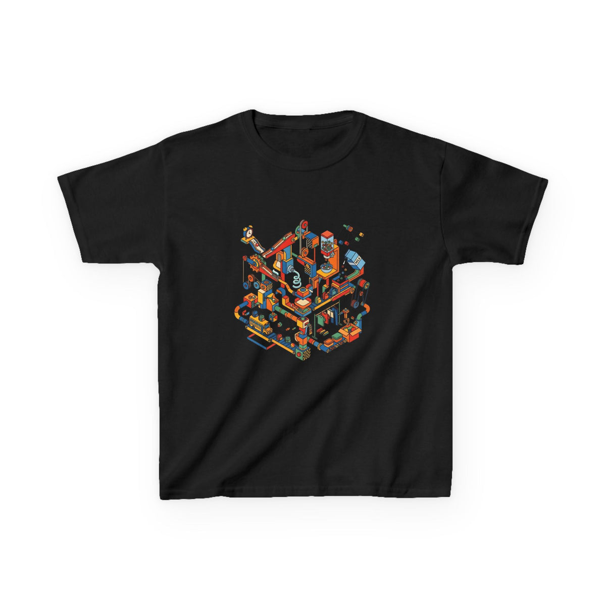 Kids Daily Routine T-Shirt - Whimsical Cartoon Machine