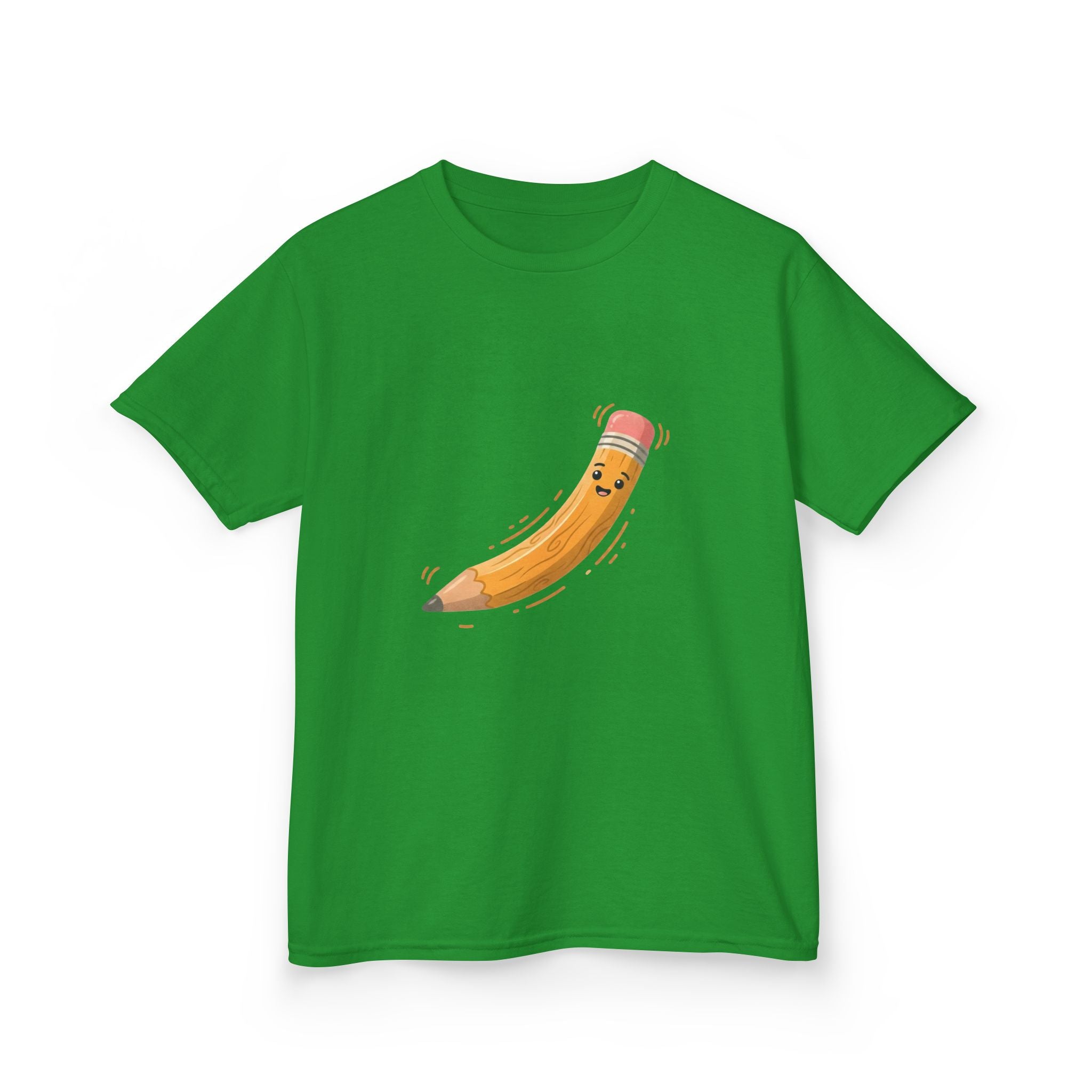 Kids Heavy Cotton Tee - Happy Animated Pencil School Supply | Back to