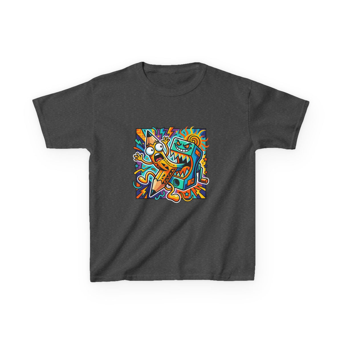 Kids Tee - Dynamic School Supplies Cartoon | Back to School Fun