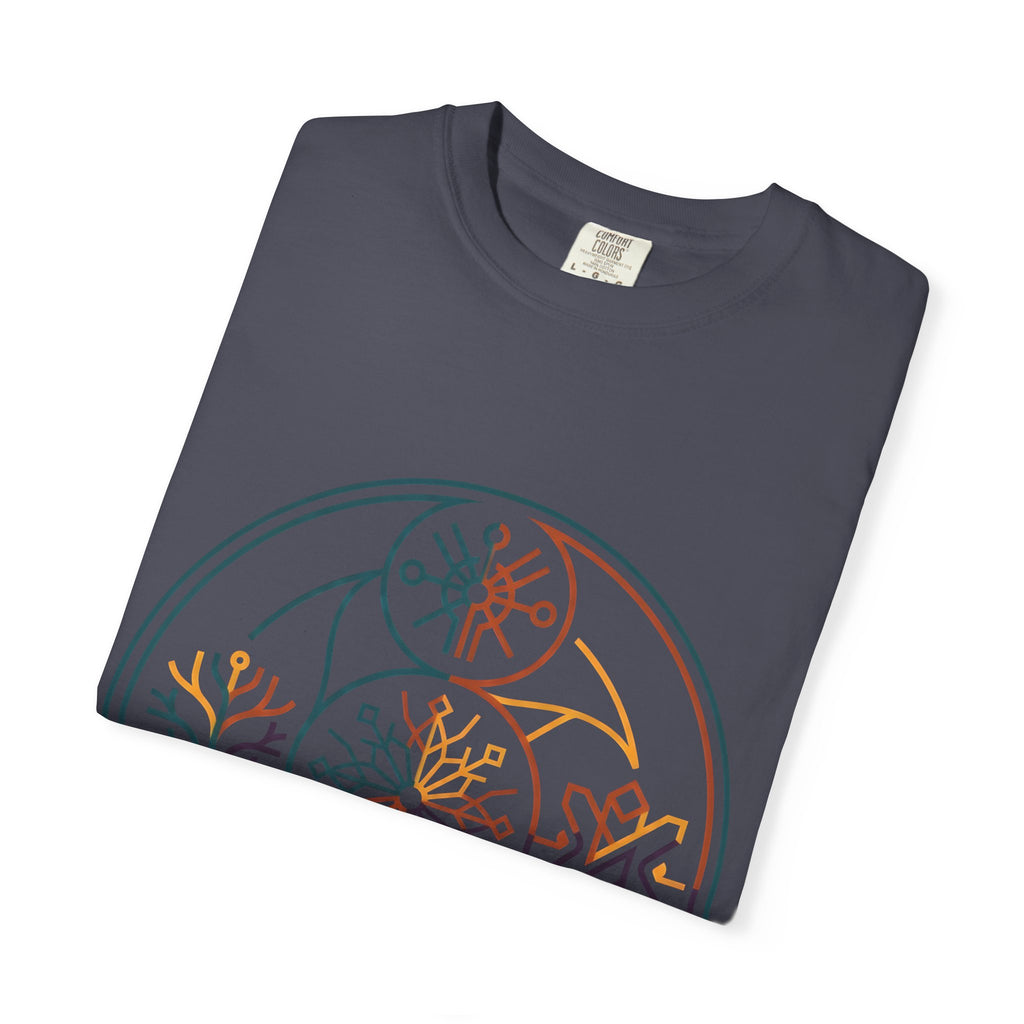 Unisex Garment-Dyed T-Shirt - Minimalist Geometric Nature Art