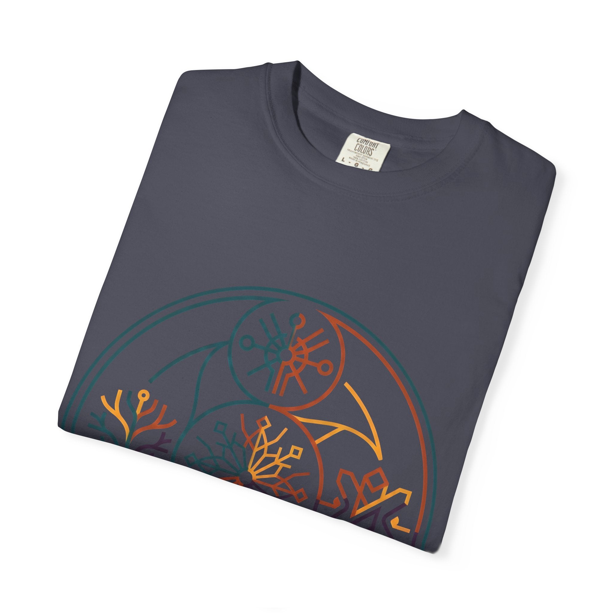 Unisex Garment-Dyed T-Shirt - Minimalist Geometric Nature Art