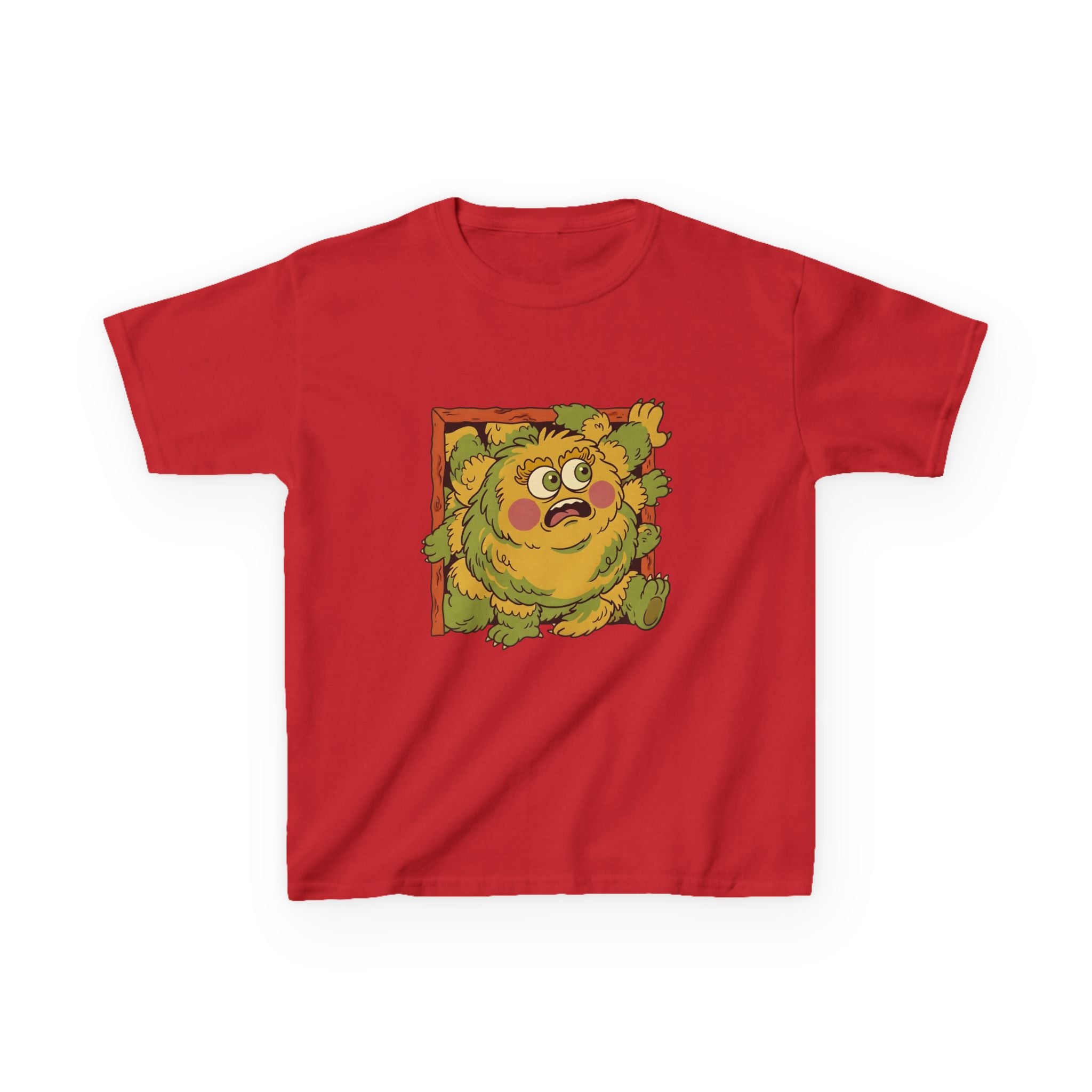 Kids Monster Tee - Whimsical Box Surprise Cartoon | Retro Colors