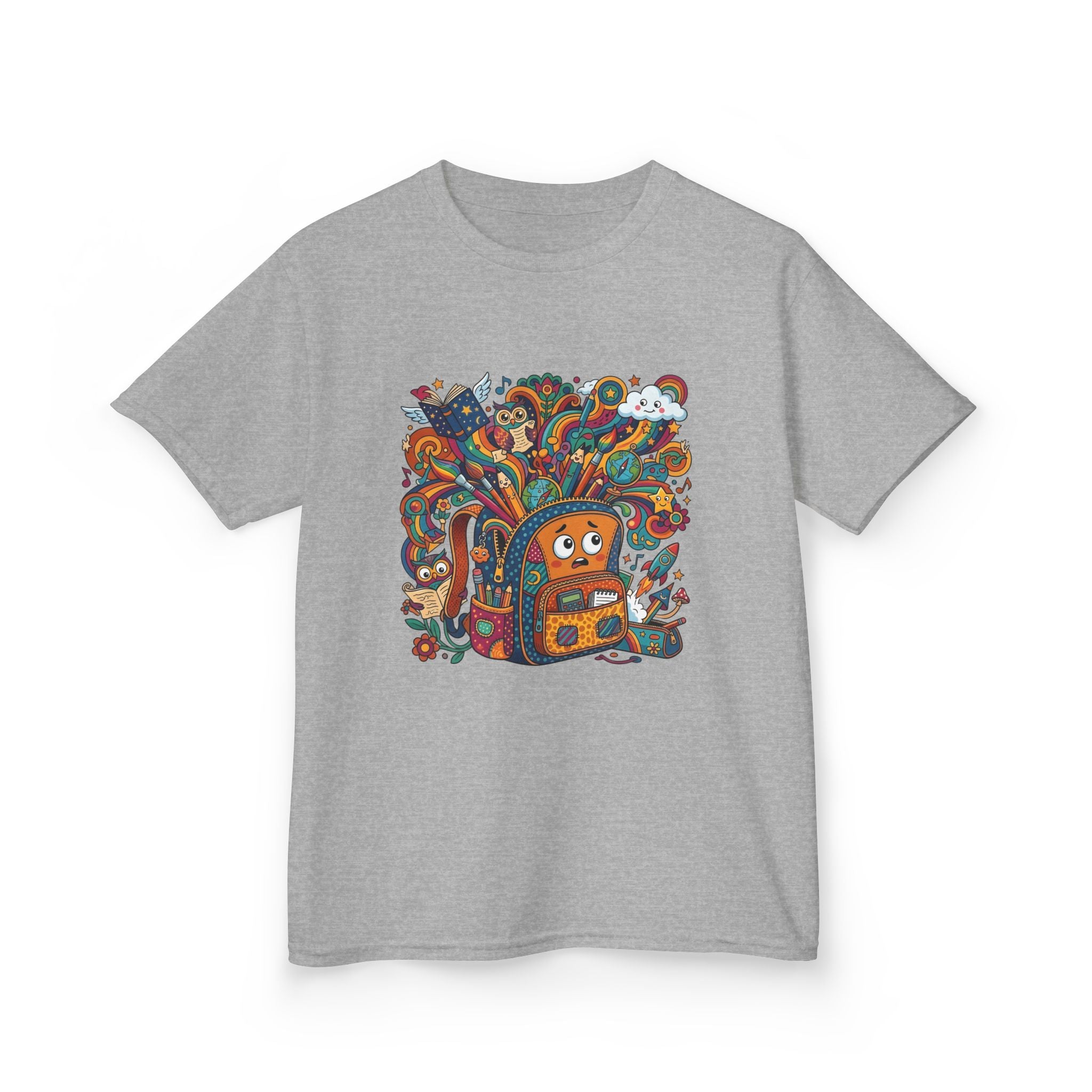 Kids Tee - Whimsical School Owl & Backpack | Back to School 2026