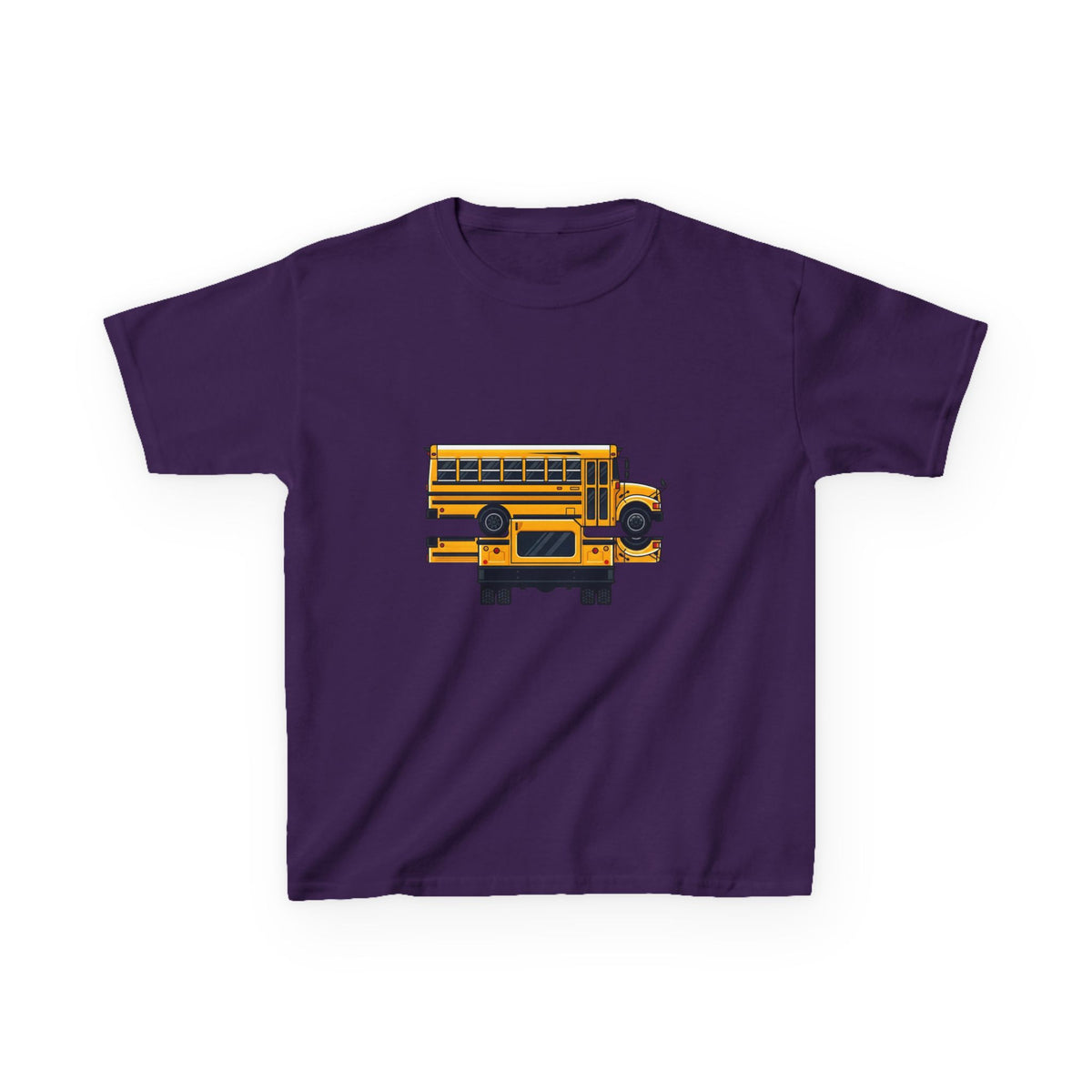 Kids School Bus T-Shirt - Cute Cartoon Reflection | Back to School