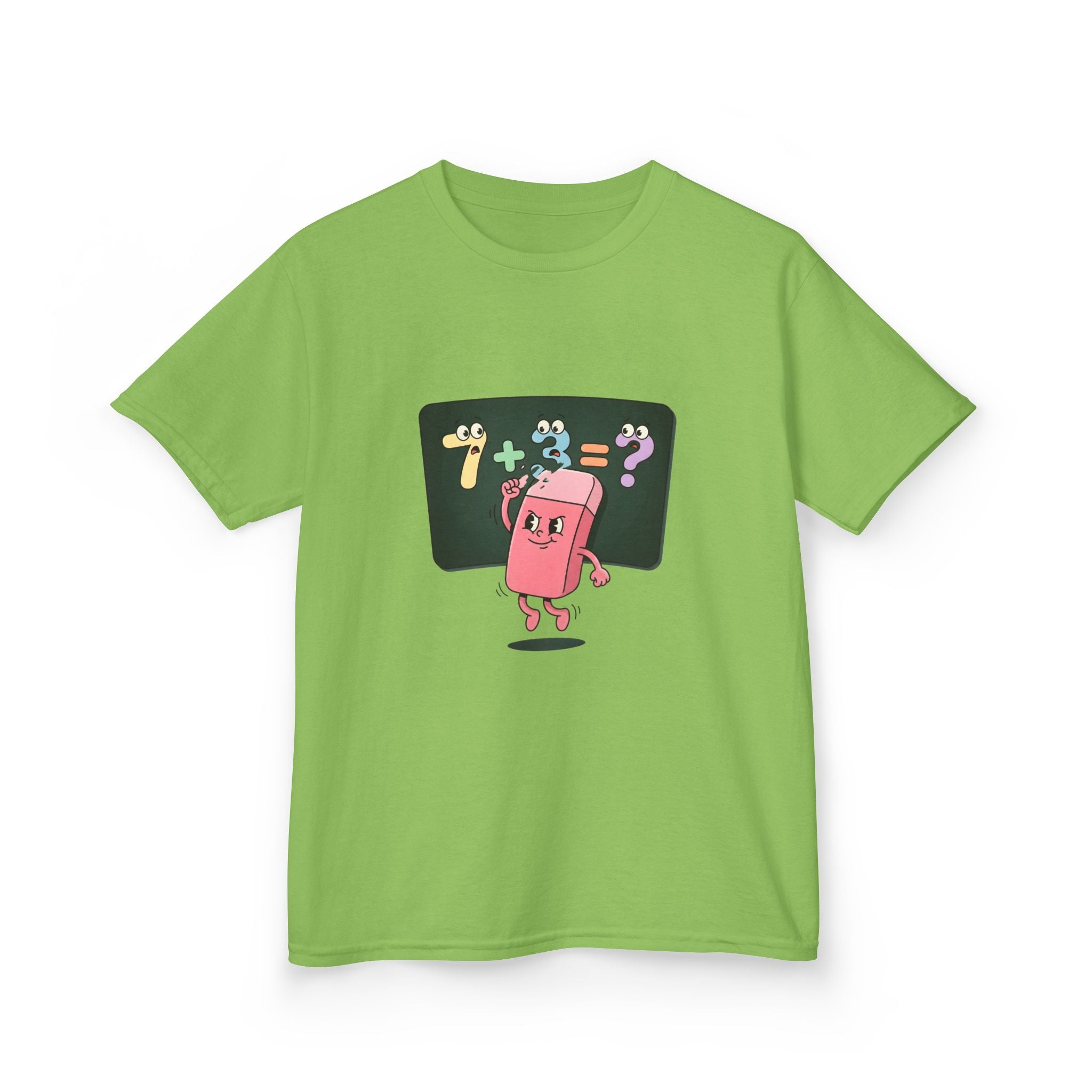 Kids Retro Math Tee - Playful Eraser Addition Problem