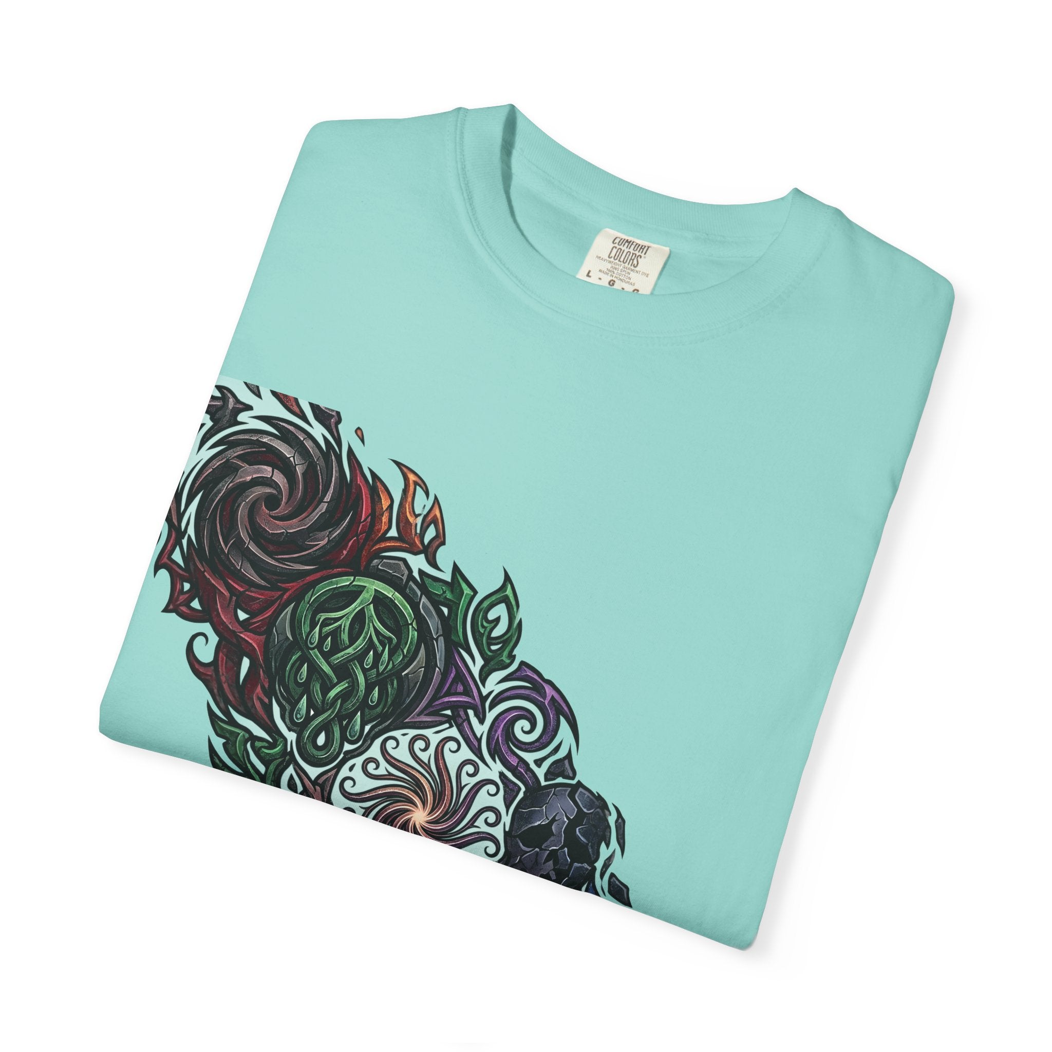 Unisex T-shirt - Dark Fantasy Celtic Skull Ankh | Garment-Dyed