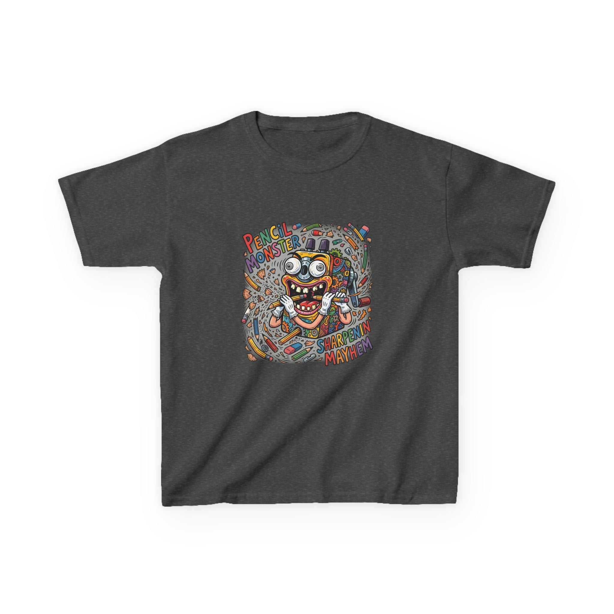 Kids Tee - Pencil Monster "Sharpenin' Mayhem" Cartoon | School