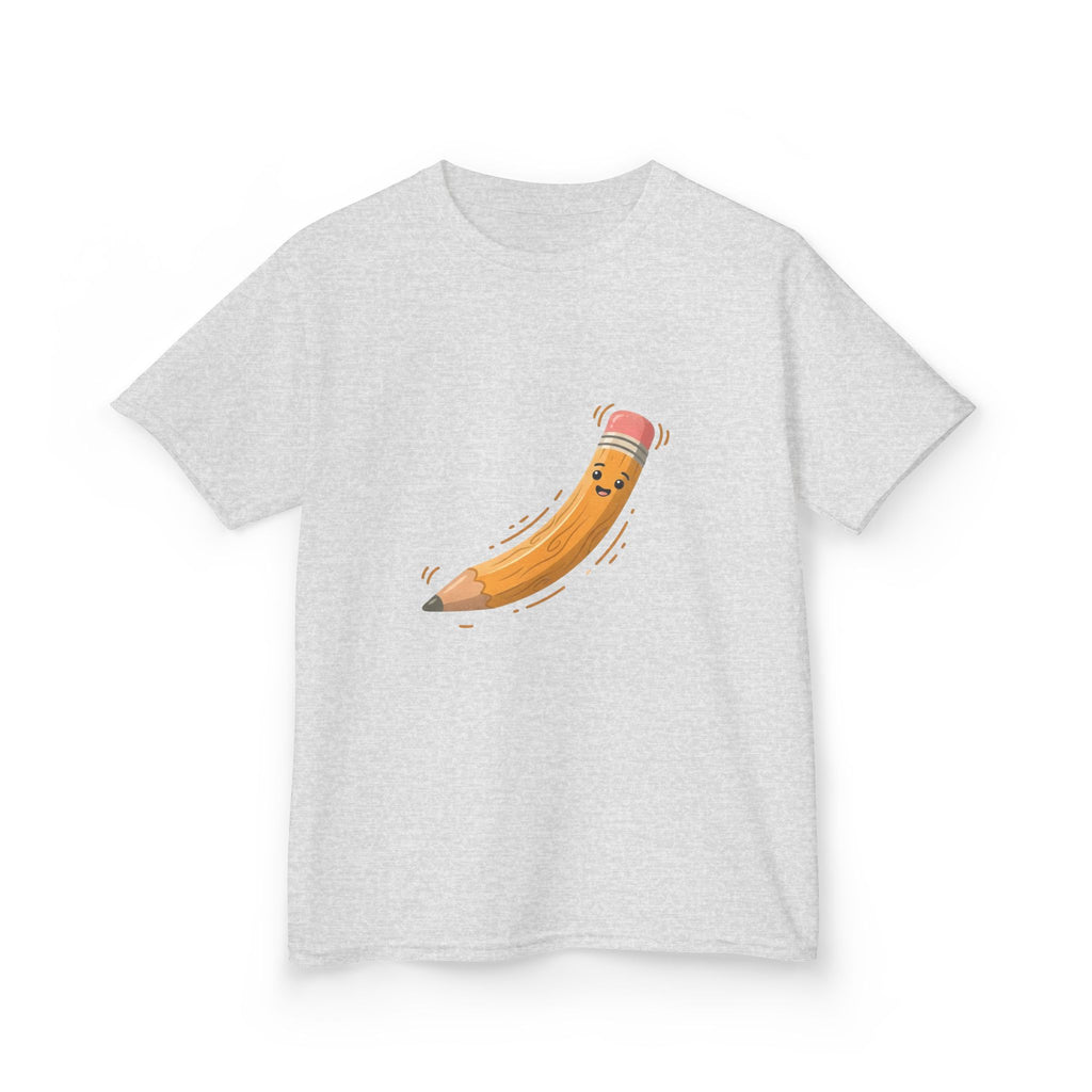 Kids Heavy Cotton Tee - Happy Animated Pencil School Supply | Back to