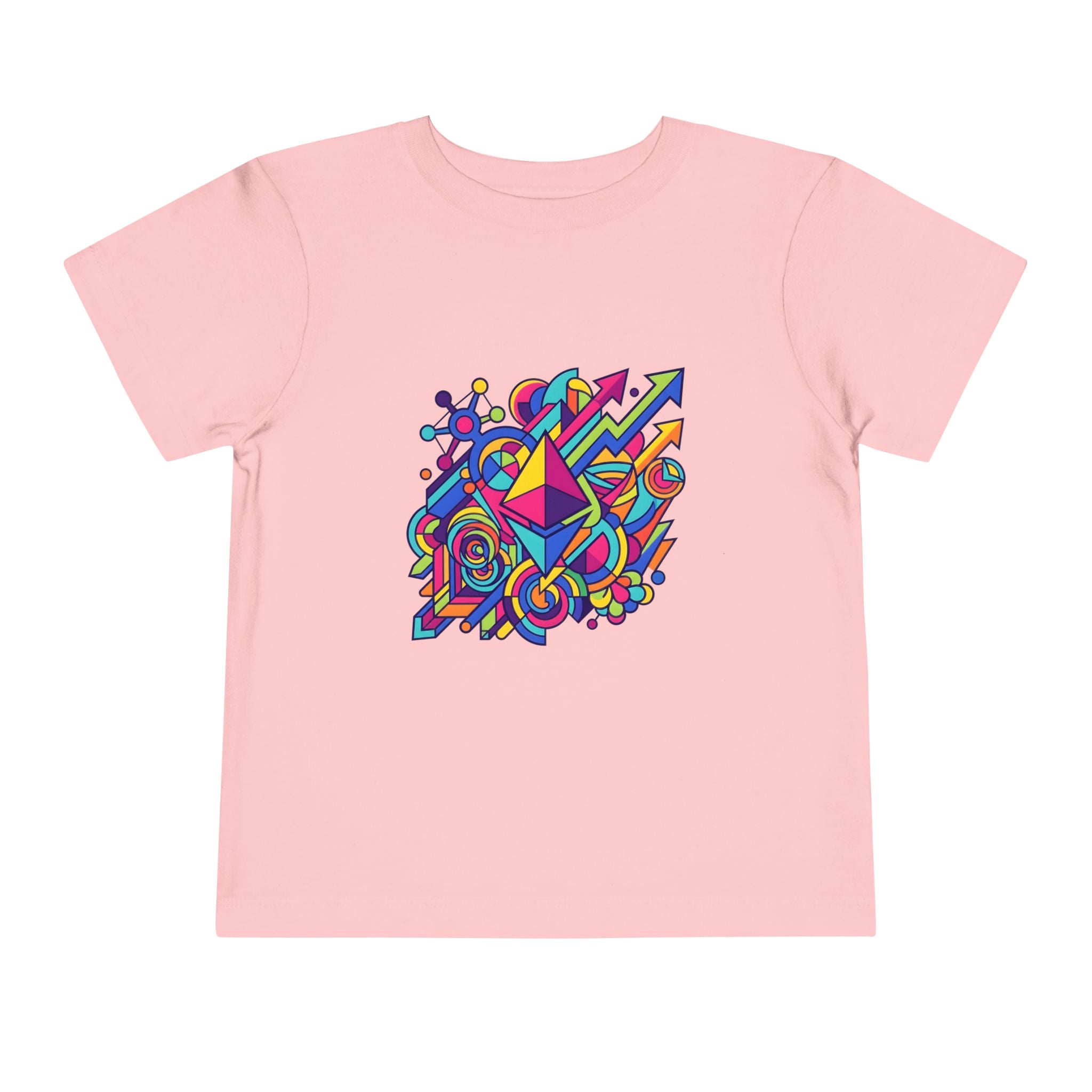 Toddler Crypto Shirt - Neon Geometric Digital Art | Blockchain Kids