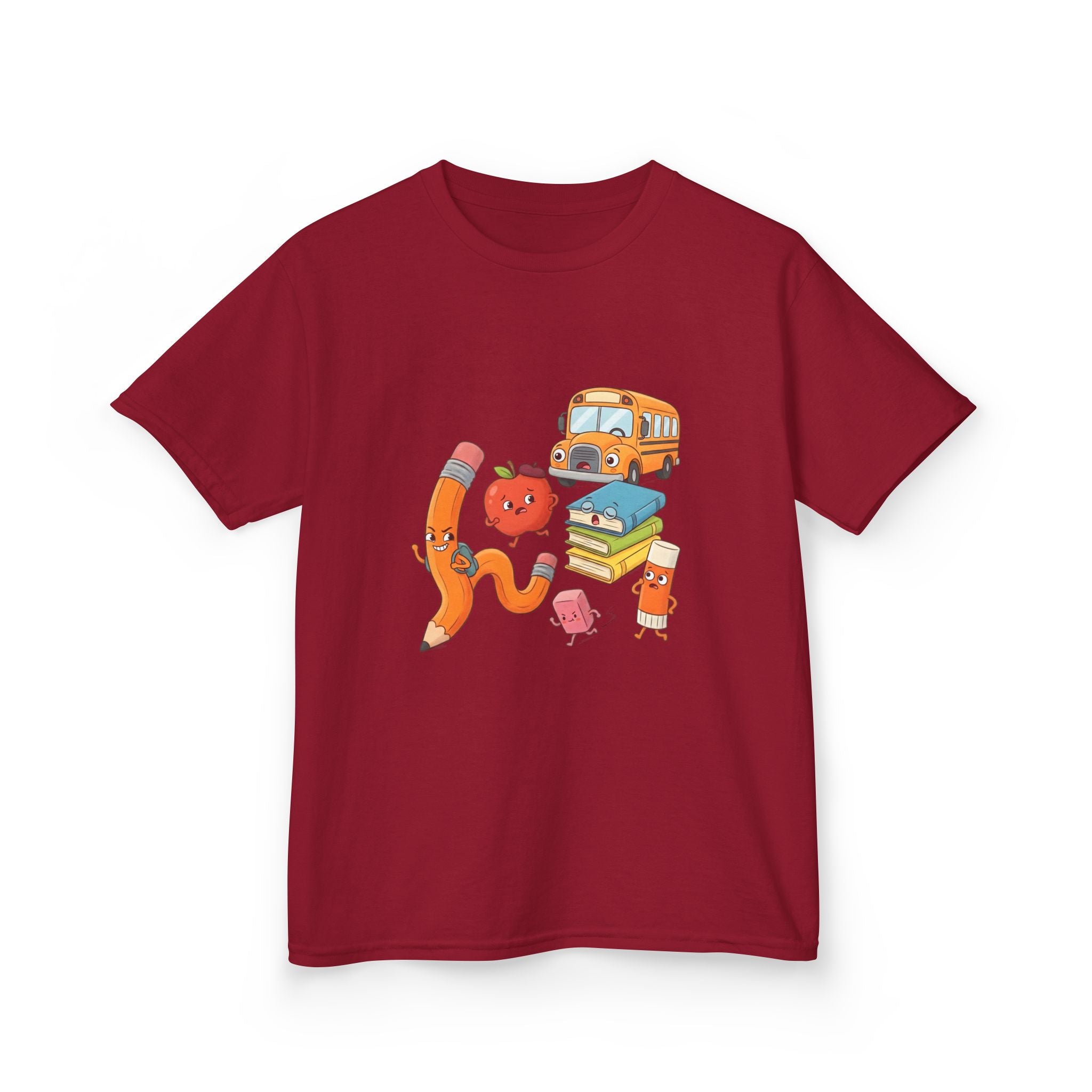Kids T-Shirt - Cute Cartoon School Supplies | First Day of School