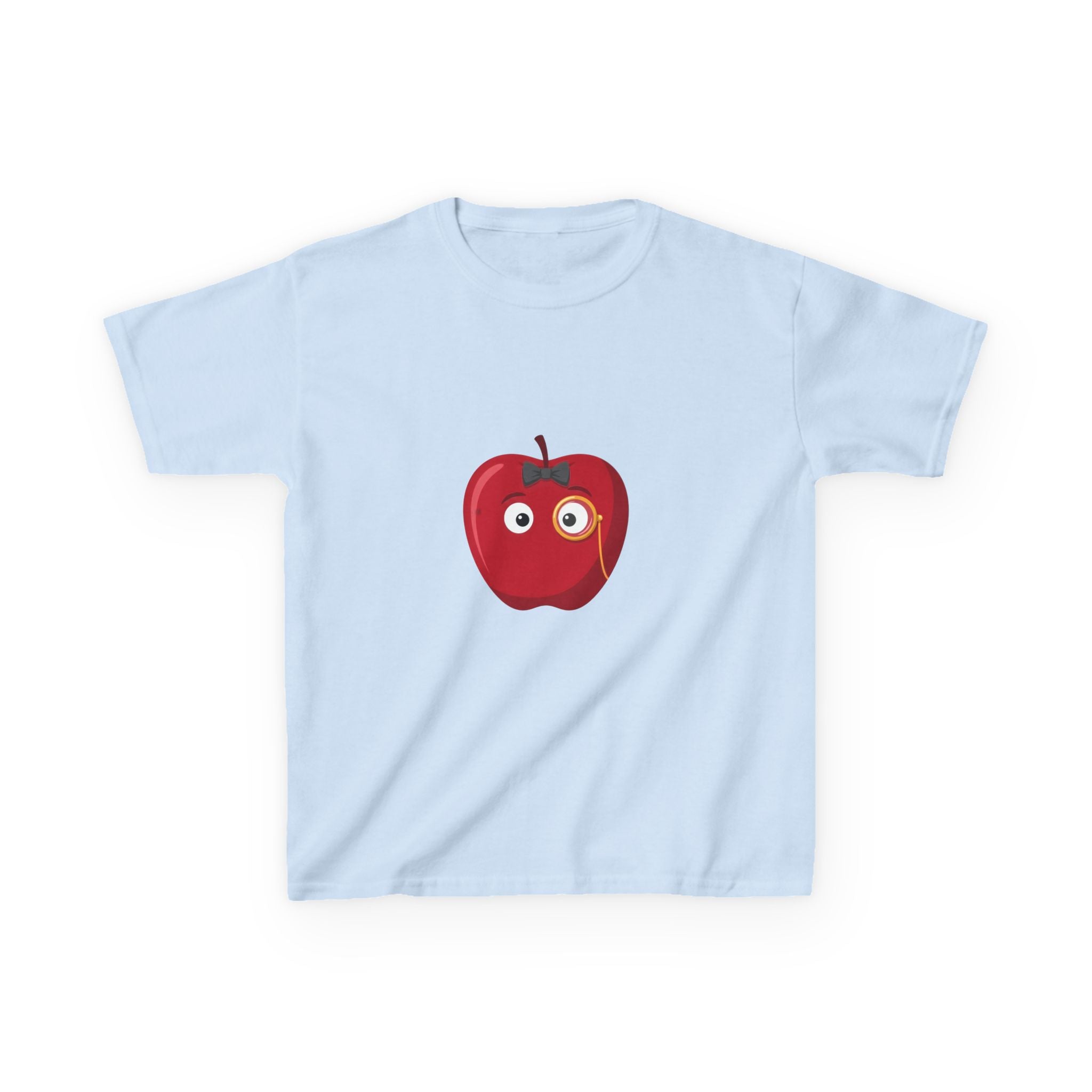 Kids Heavy Cotton Tee - Whimsical Monocle Apple Character