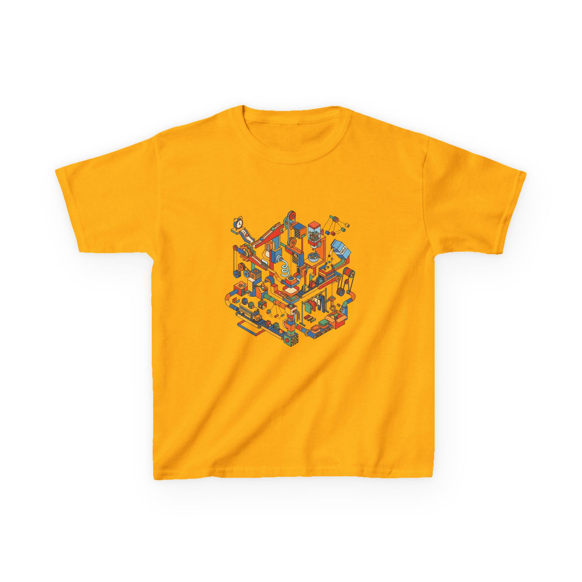 Kids Daily Routine T-Shirt - Whimsical Cartoon Machine