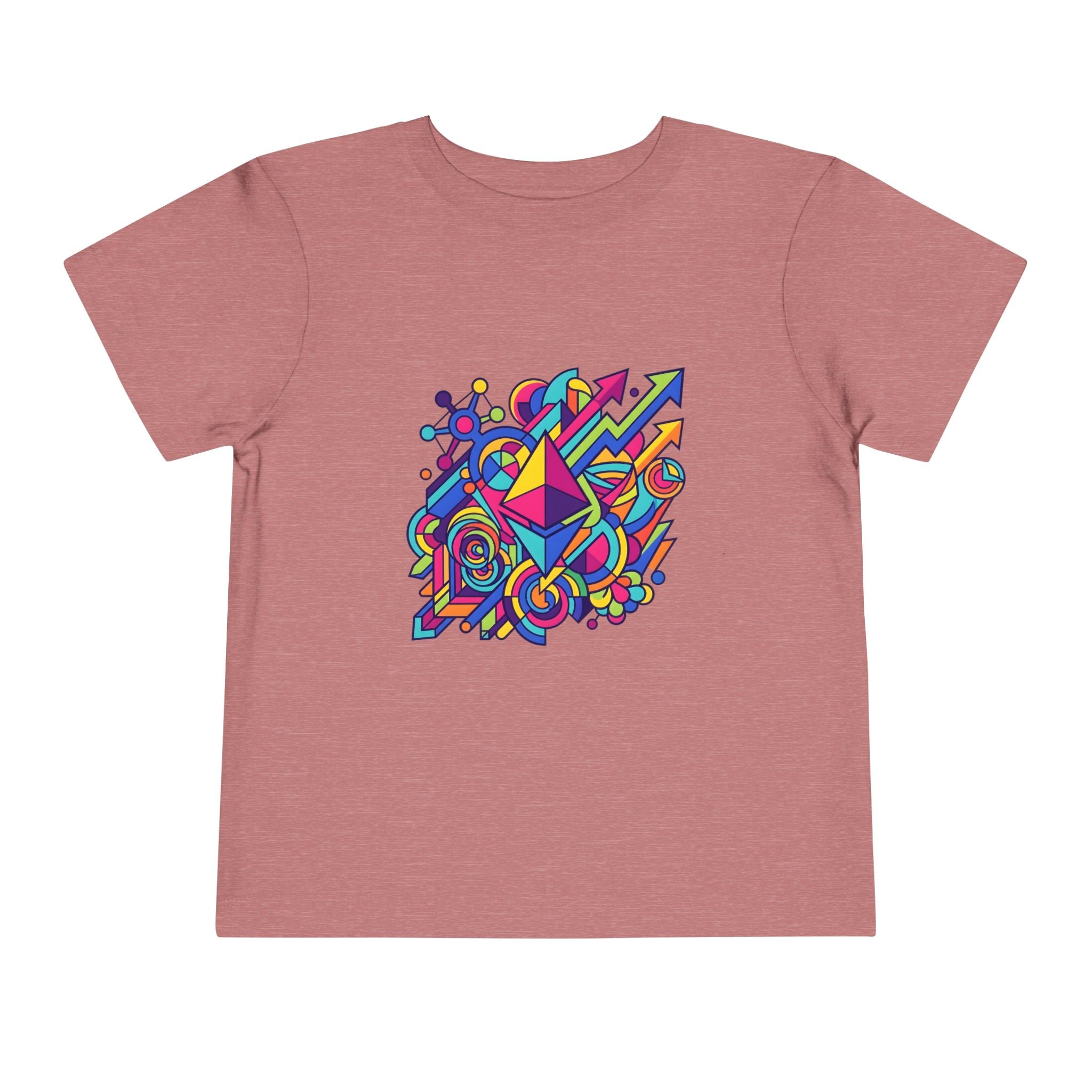 Toddler Crypto Shirt - Neon Geometric Digital Art | Blockchain Kids