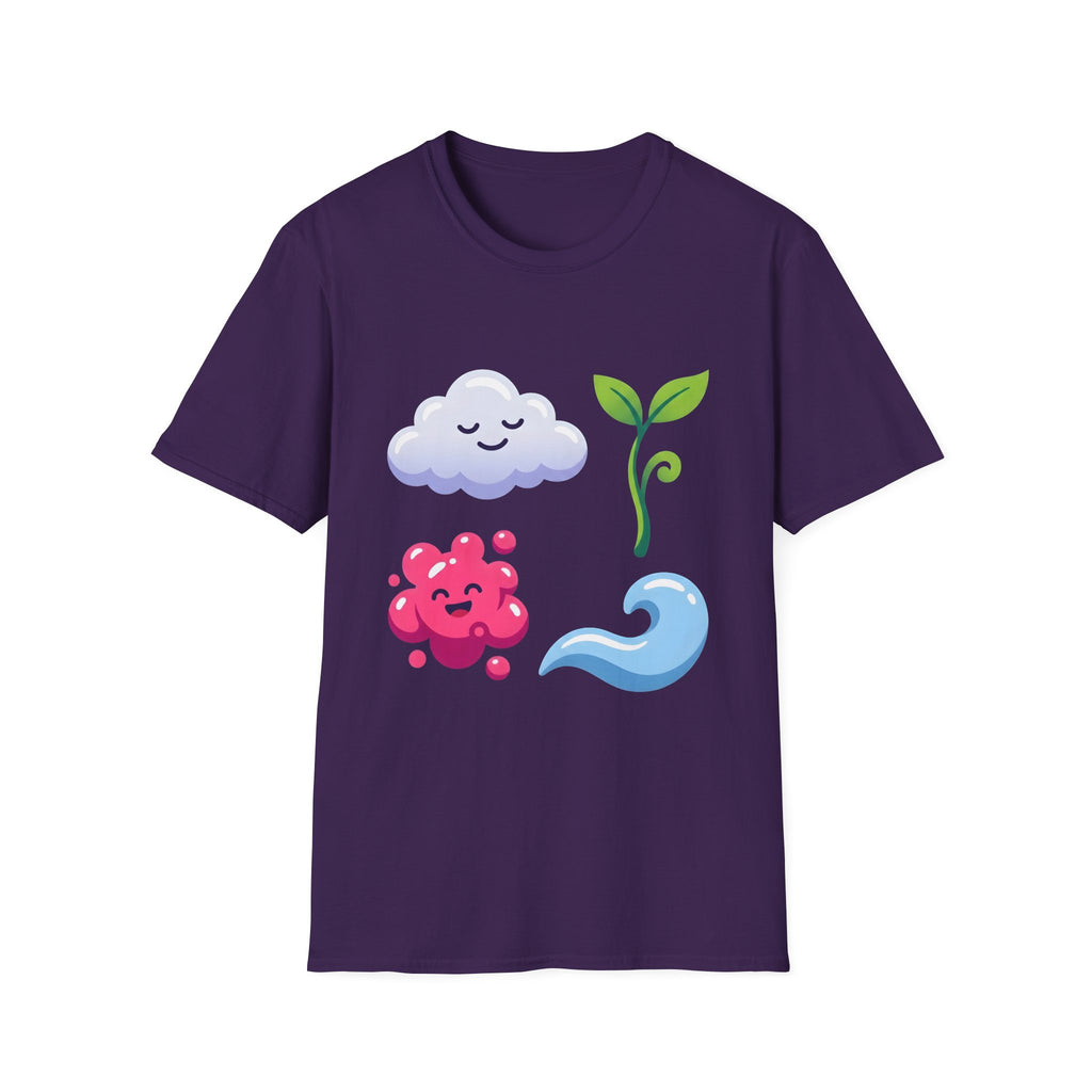Cute Nature T-Shirt - Whimsical Cloud Sprout Wave Design | Unisex