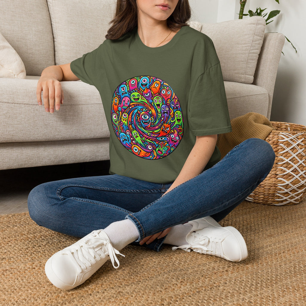 T-Shirt - Psychedelic Monster Swirl | Vibrant Alien Party