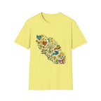 Unisex T-Shirt - Groovy Folk Art Love & Peace | Vibrant Community