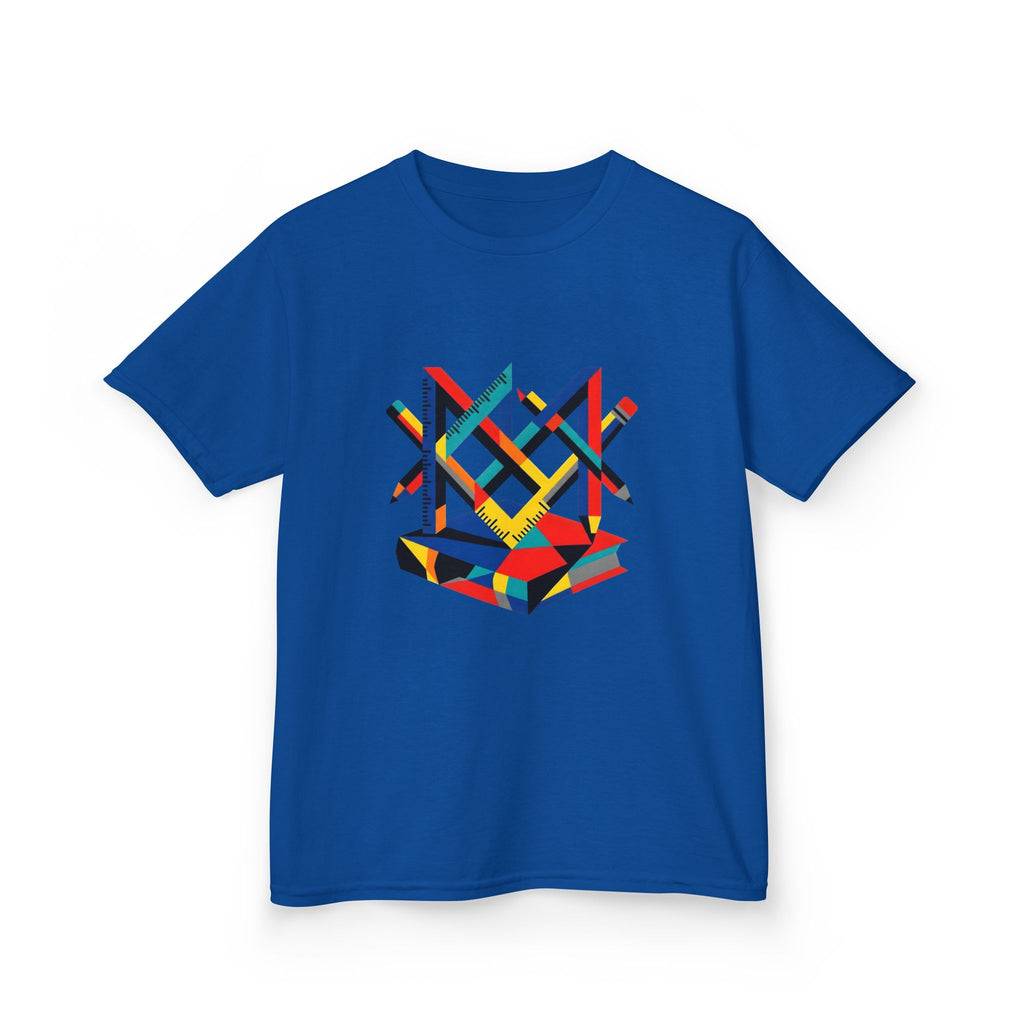 Kids Tee - Bauhaus Geometric Design Tools Graphic | Primary Colors