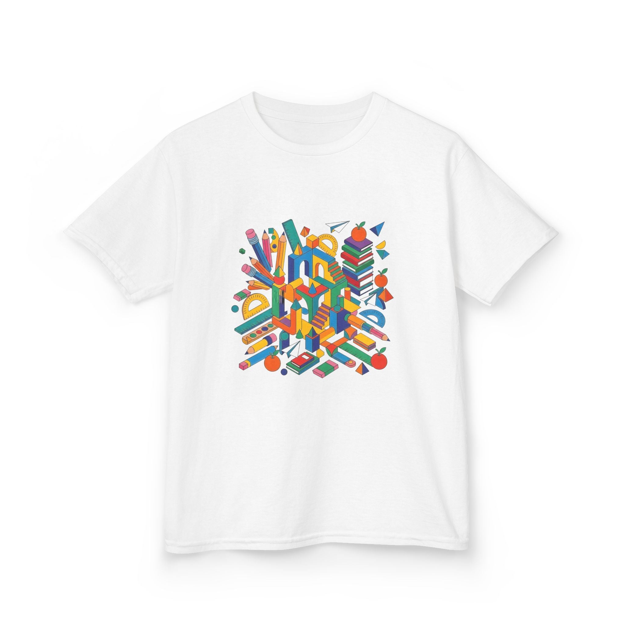 Kids T-Shirt - Abstract Geometric School Supplies | Back to School