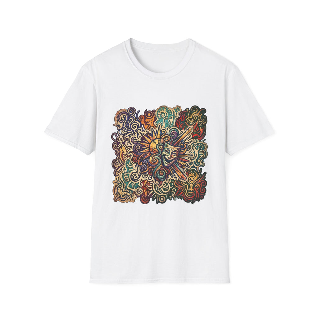 Unisex T-Shirt - Retro Psychedelic Theater Comedy Mask | Abstract Art
