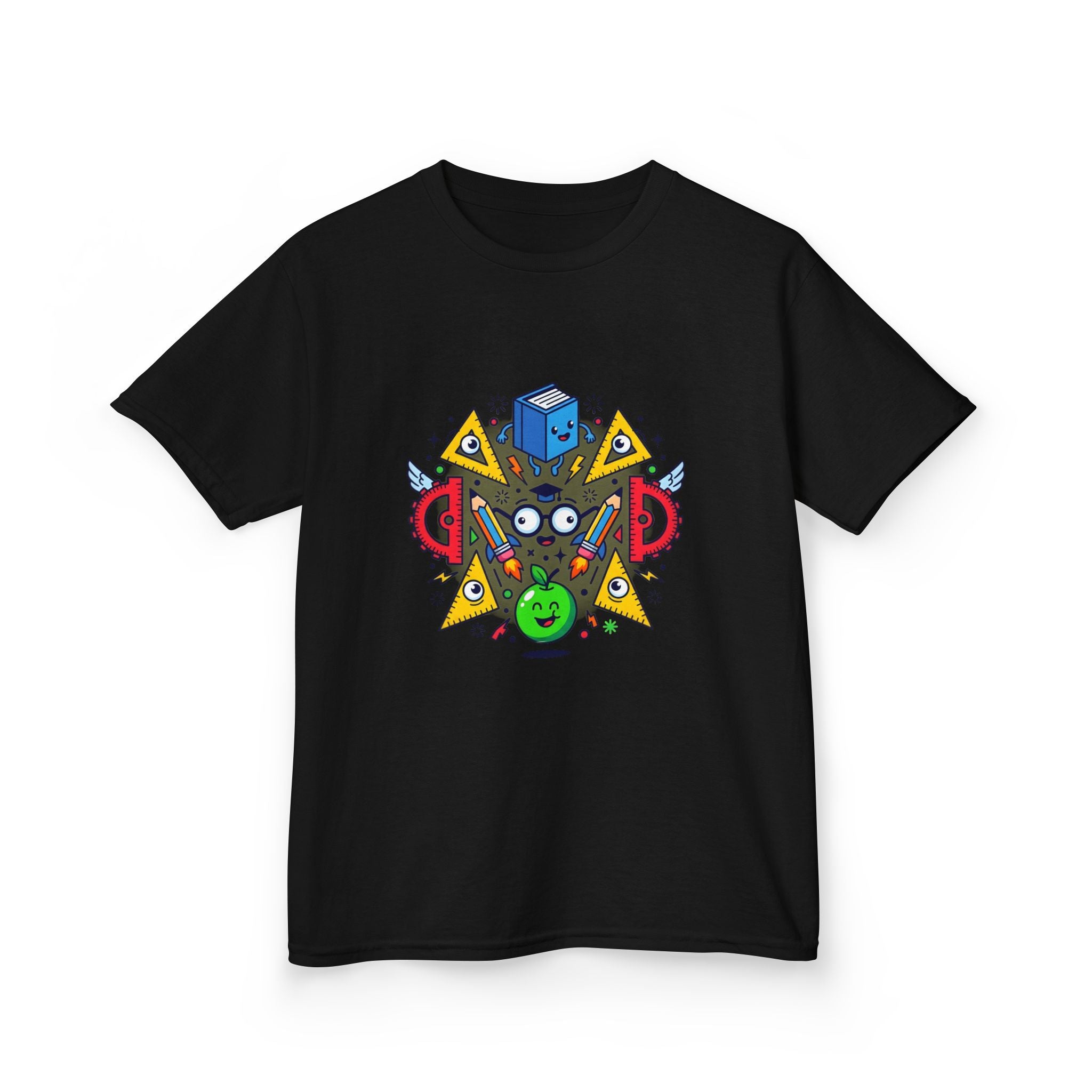 Kids Tee - Cartoon School Supplies & Learning Design | Back to School