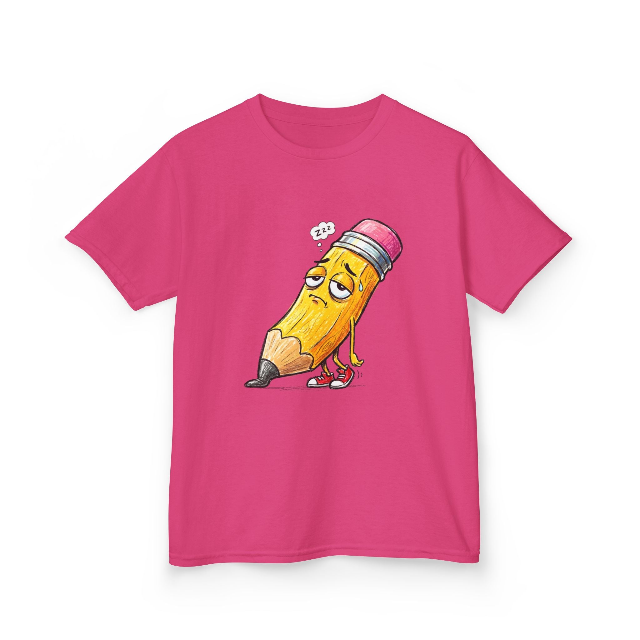Kids T-Shirt - Tired Pencil Zzz Cartoon | Funny Back to School