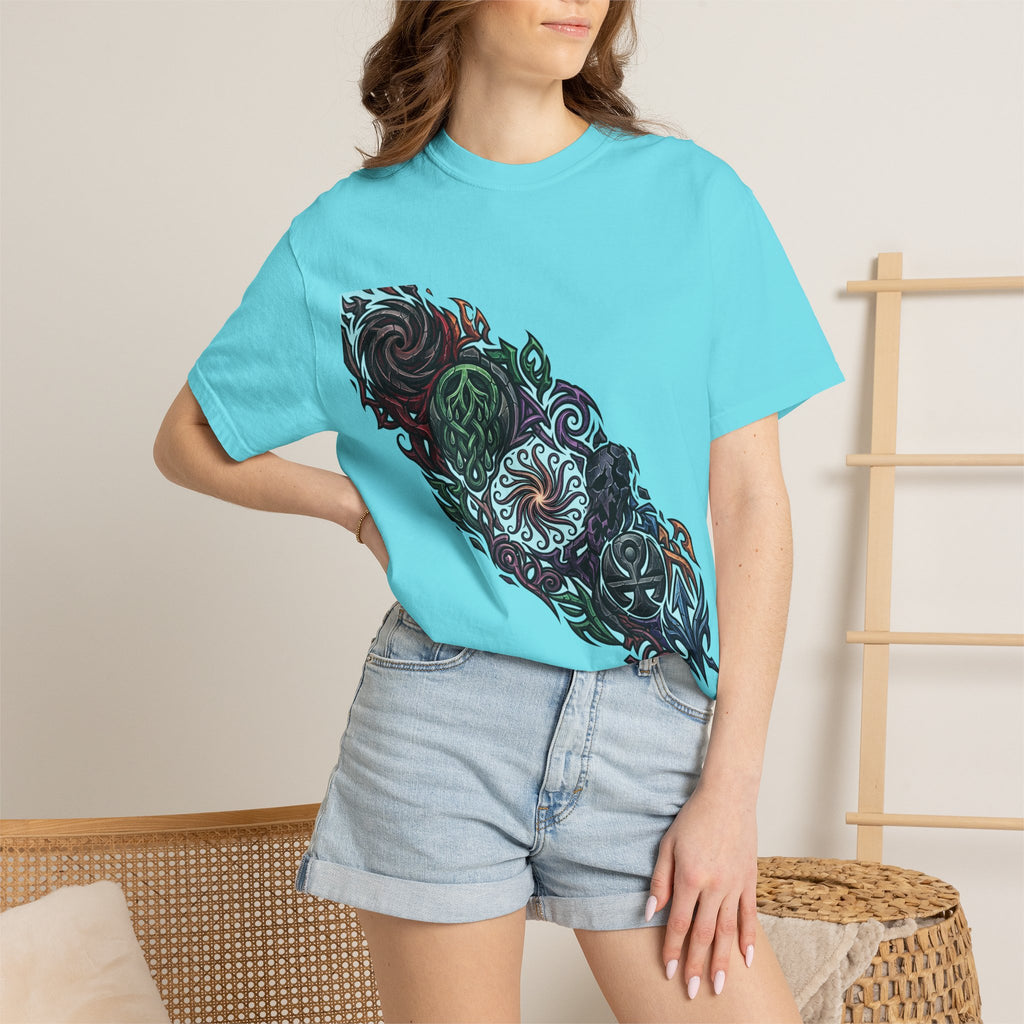 Unisex T-shirt - Dark Fantasy Celtic Skull Ankh | Garment-Dyed