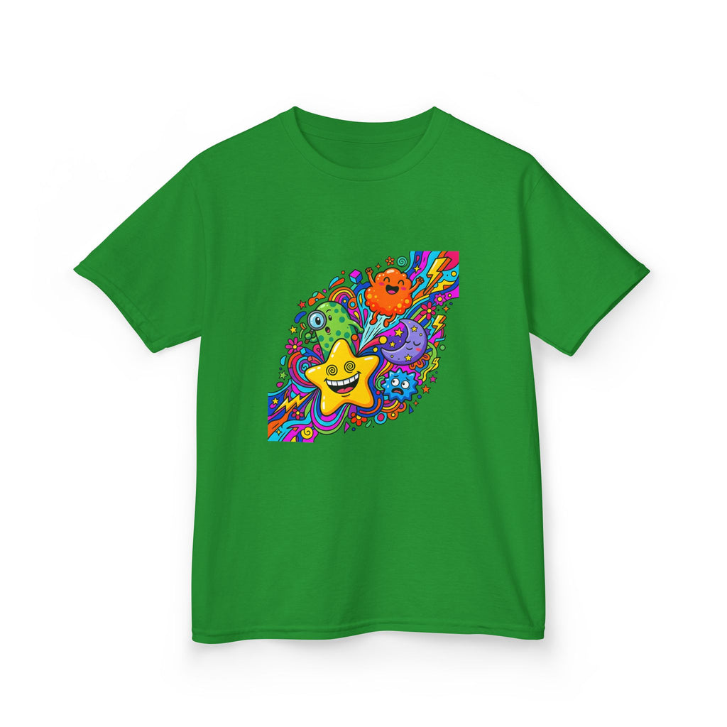 Kids Psychedelic Monster Tee - Vibrant Cartoon Doodle Shirt