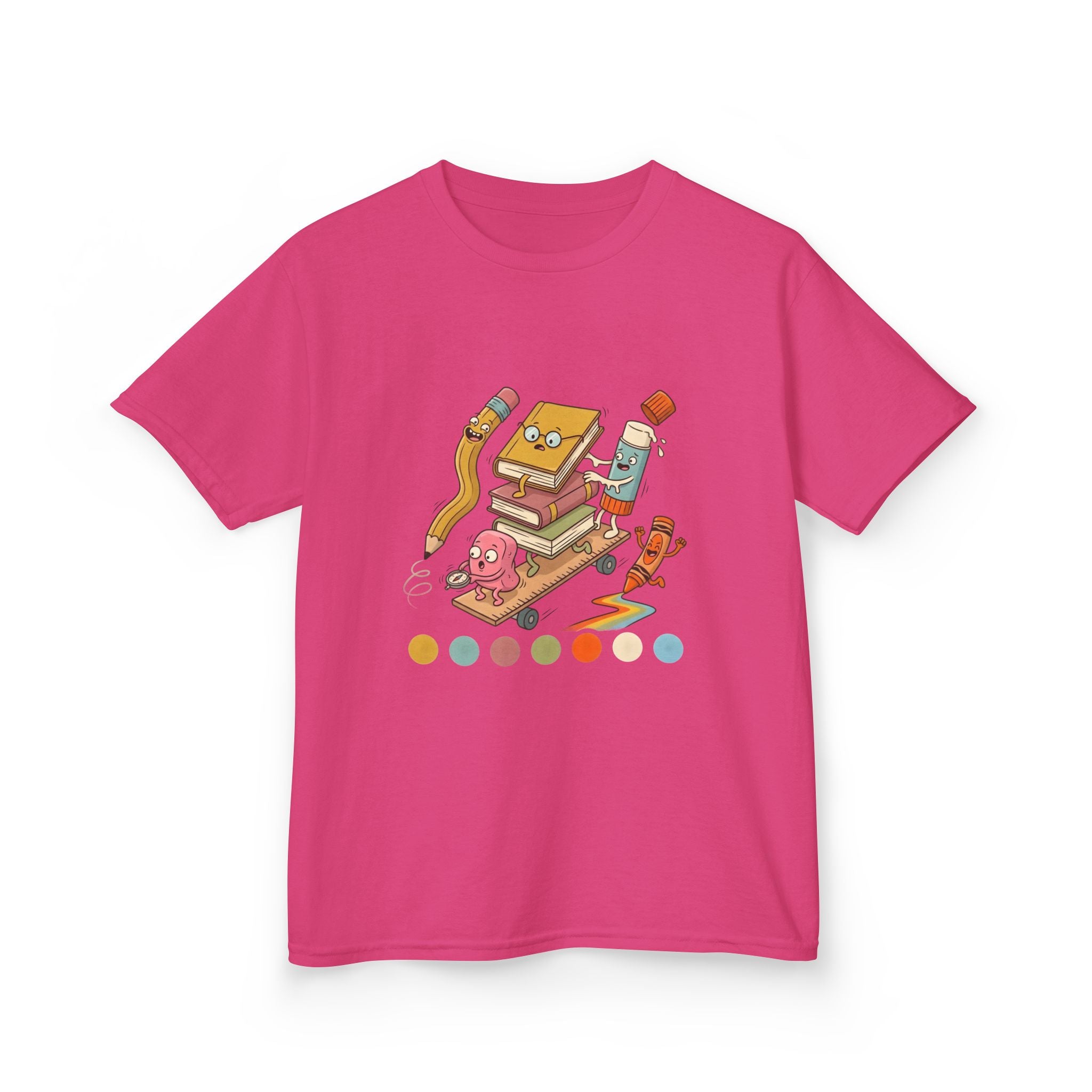 Kids T-Shirt - Cute Cartoon School Supplies | Back to School 2026