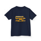 Kids School Bus T-Shirt - Cute Cartoon Reflection | Back to School