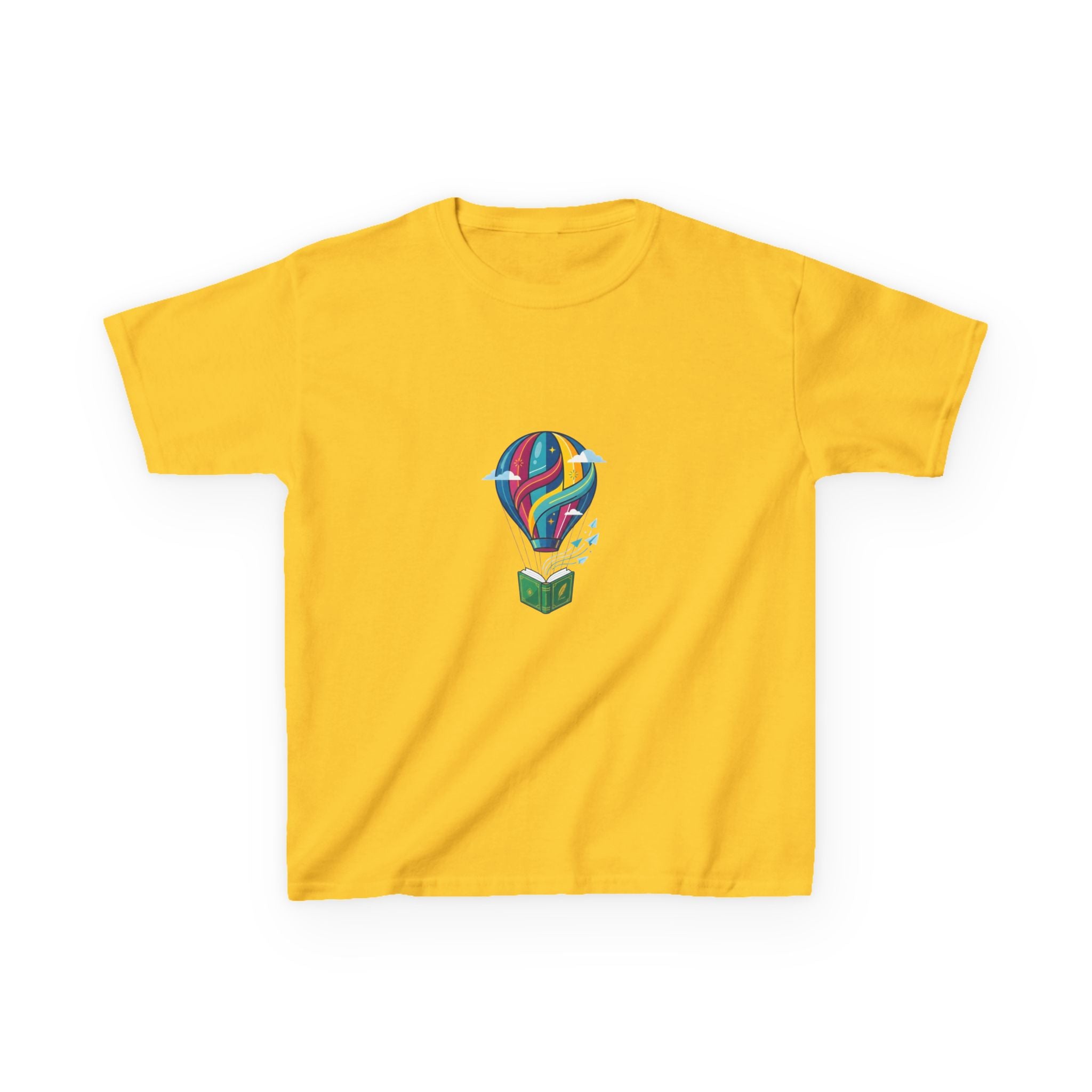 Kids T-Shirt - Bookworm Hot Air Balloon Reading Adventure Tee