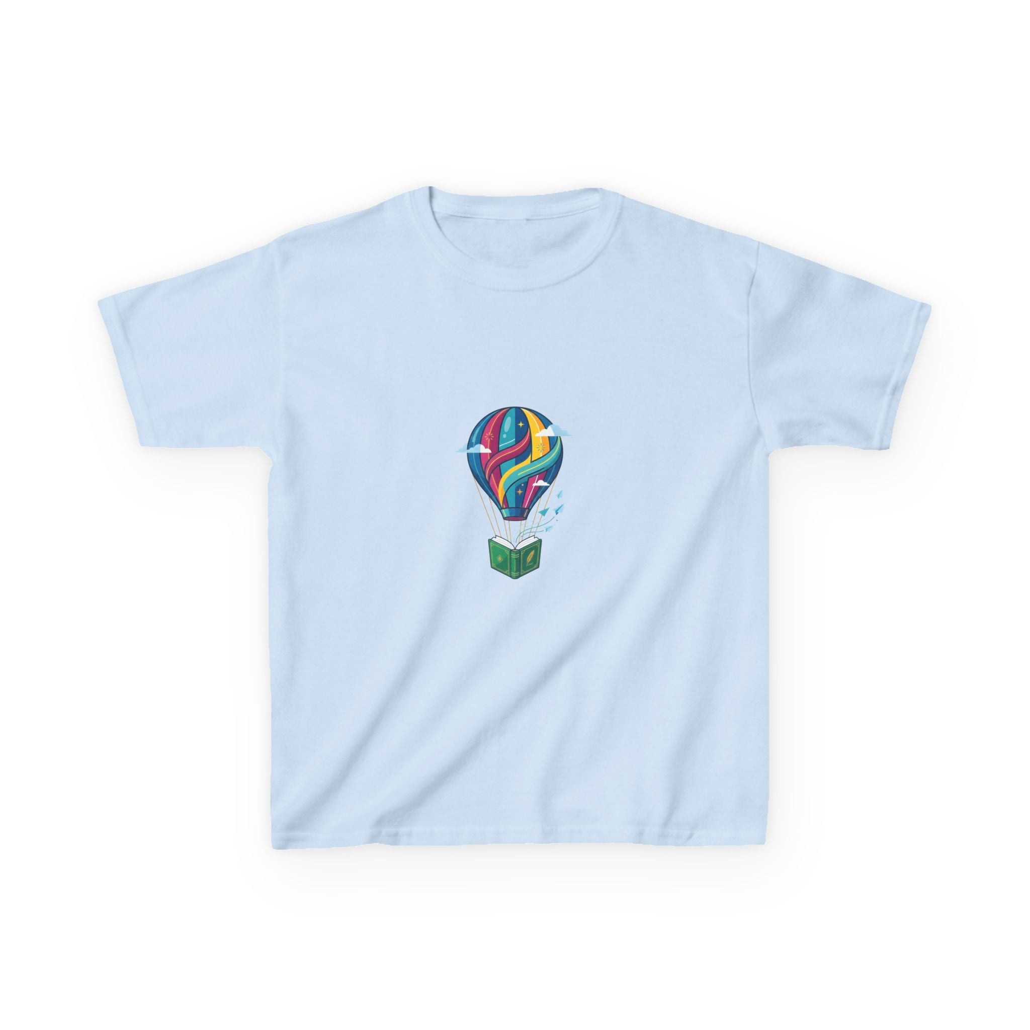Kids T-Shirt - Bookworm Hot Air Balloon Reading Adventure Tee