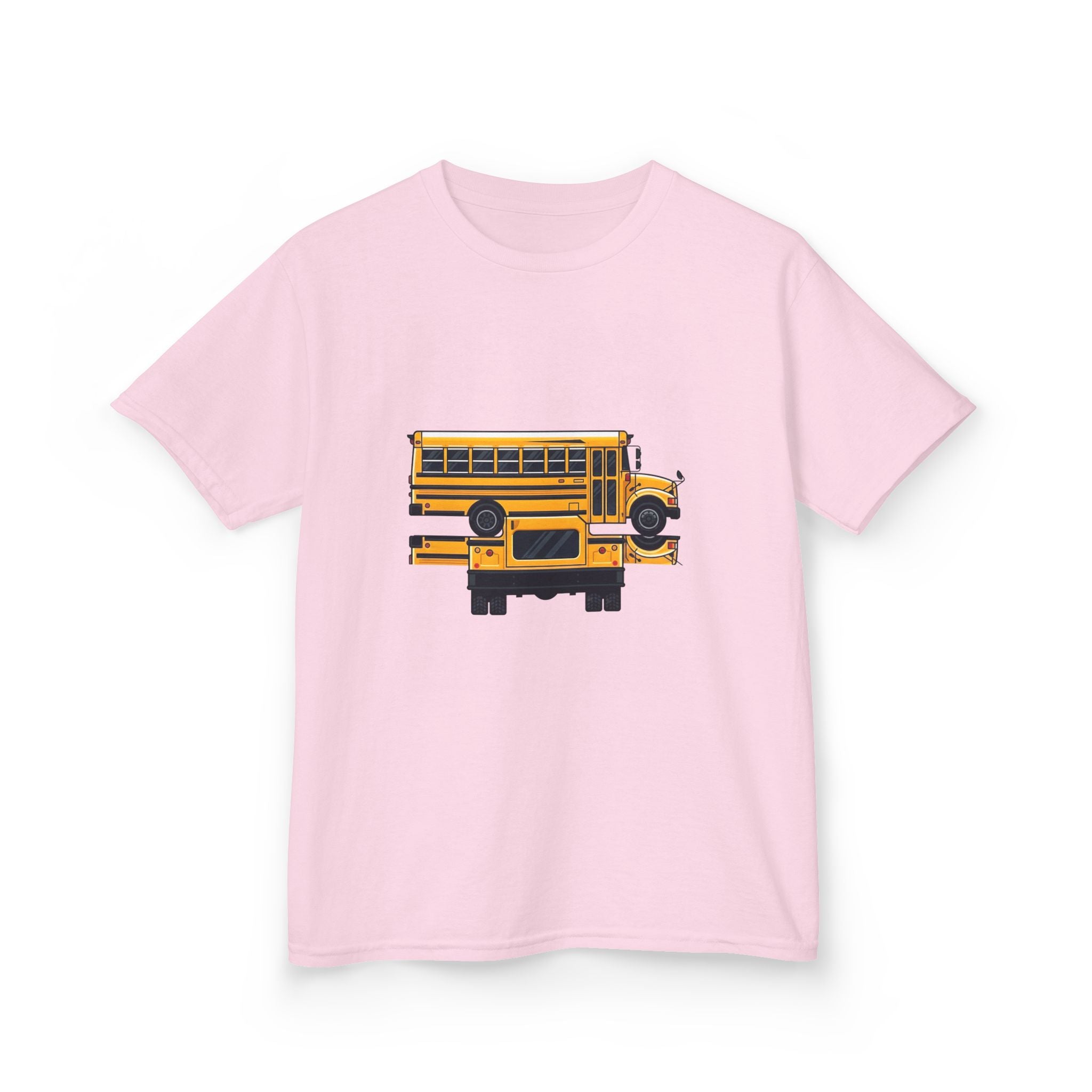 Kids School Bus T-Shirt - Cute Cartoon Reflection | Back to School