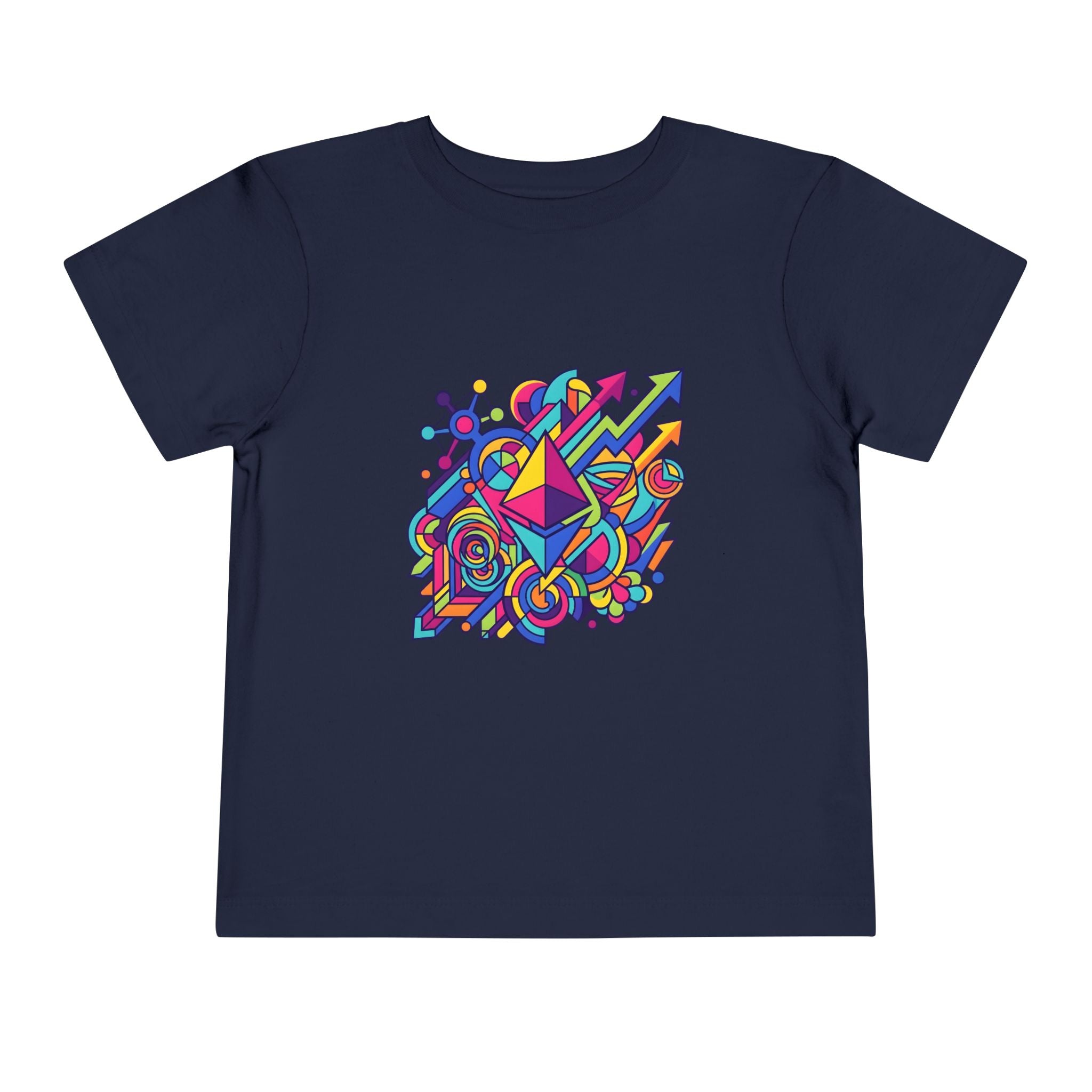 Toddler Crypto Shirt - Neon Geometric Digital Art | Blockchain Kids
