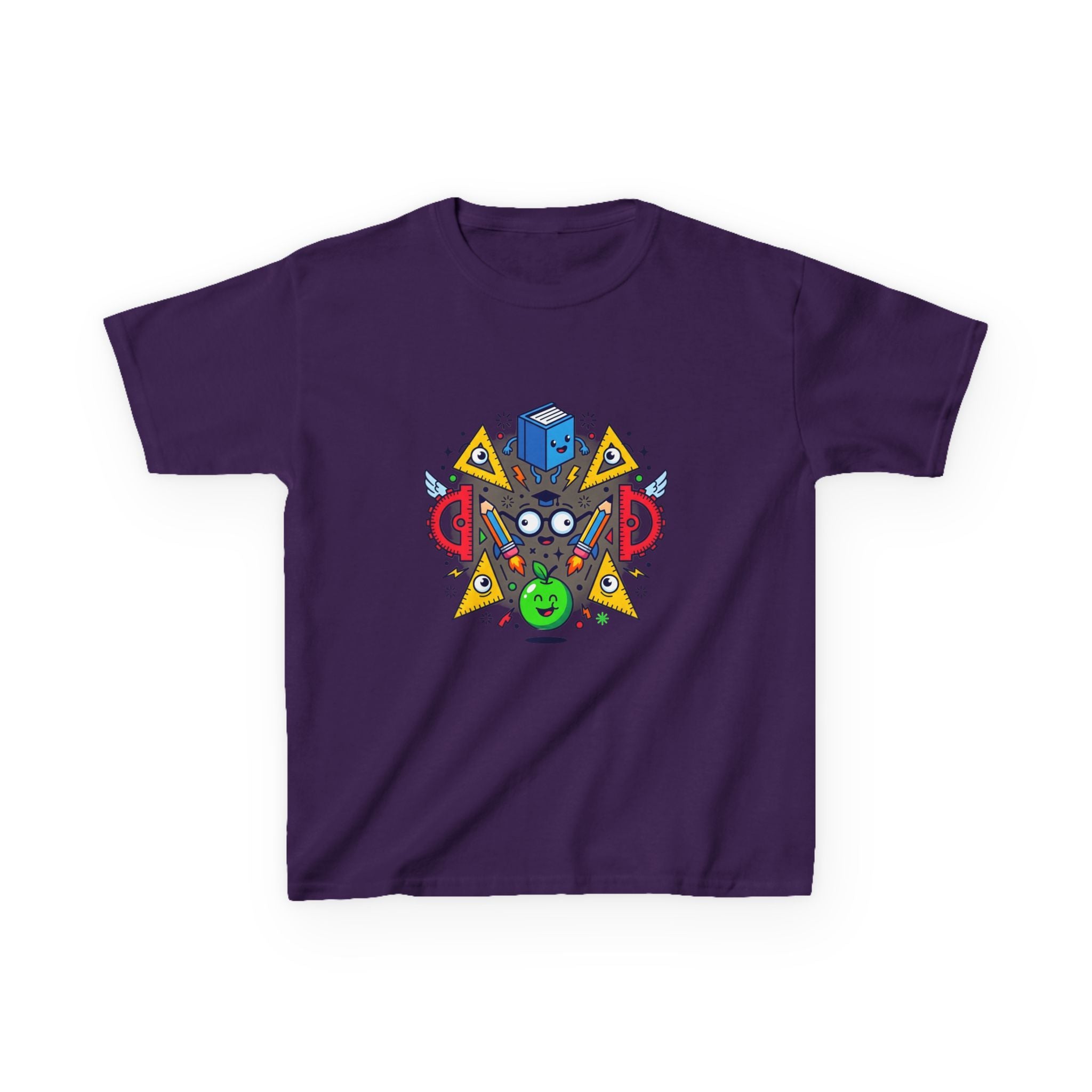 Kids Tee - Cartoon School Supplies & Learning Design | Back to School