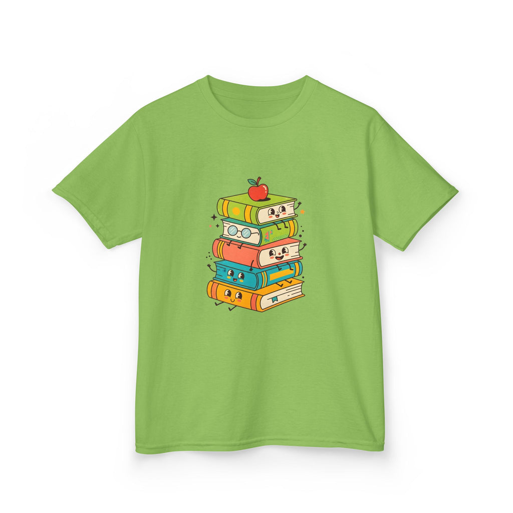 Kids Bookworm Tee - Whimsical Retro Reading & Learning Design