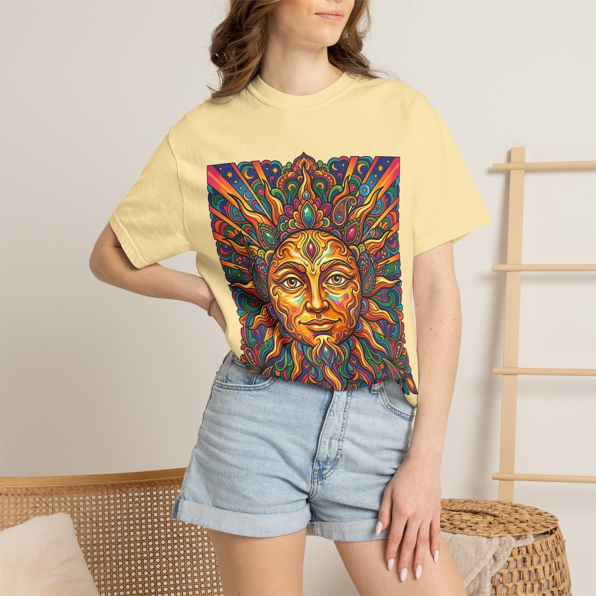 Unisex T-shirt - Psychedelic Sun Boho | Comfort Colors Garment-Dyed